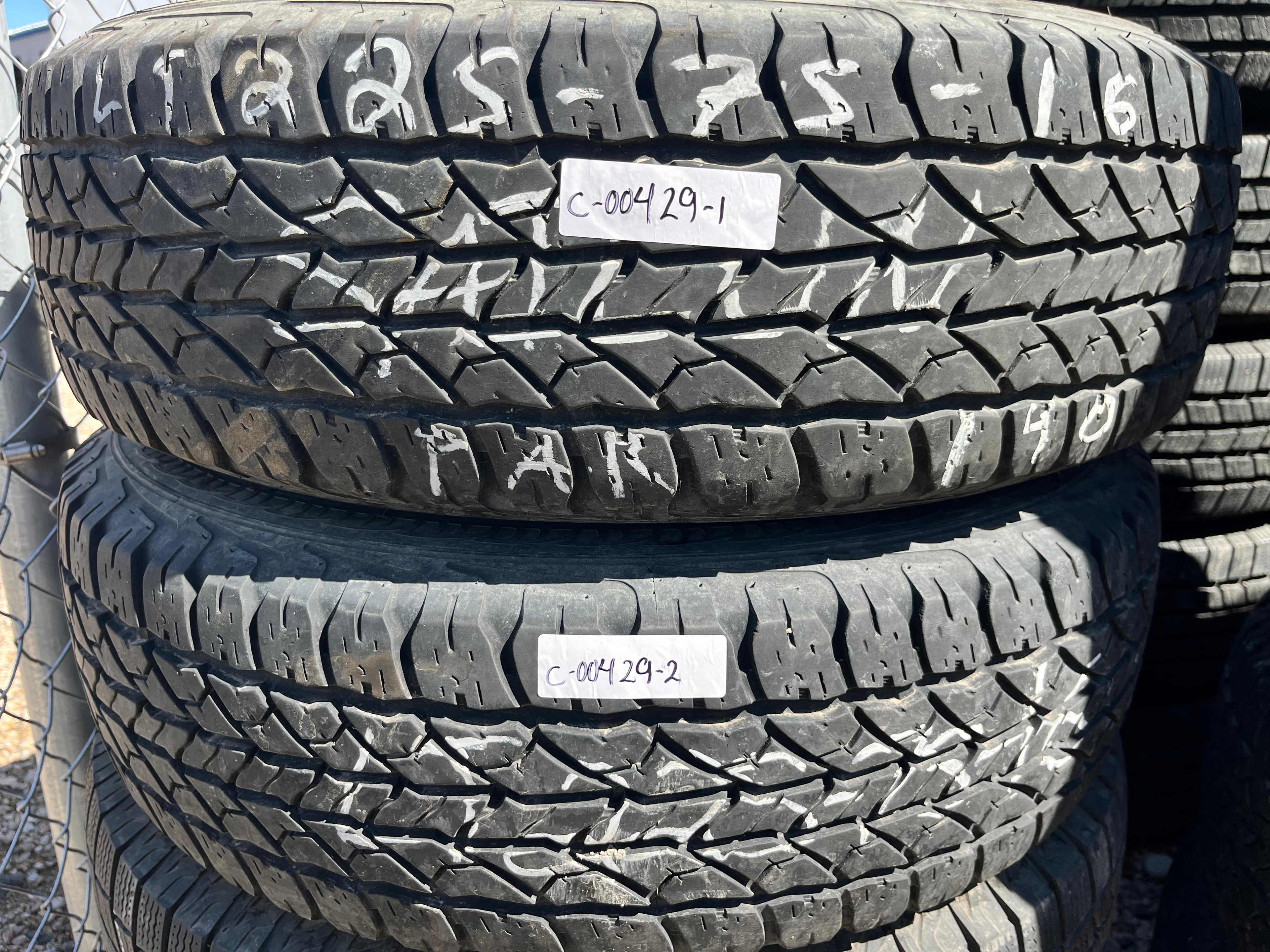LT225/75R16Pair (2 Used Tires) Sailun  Terramax
