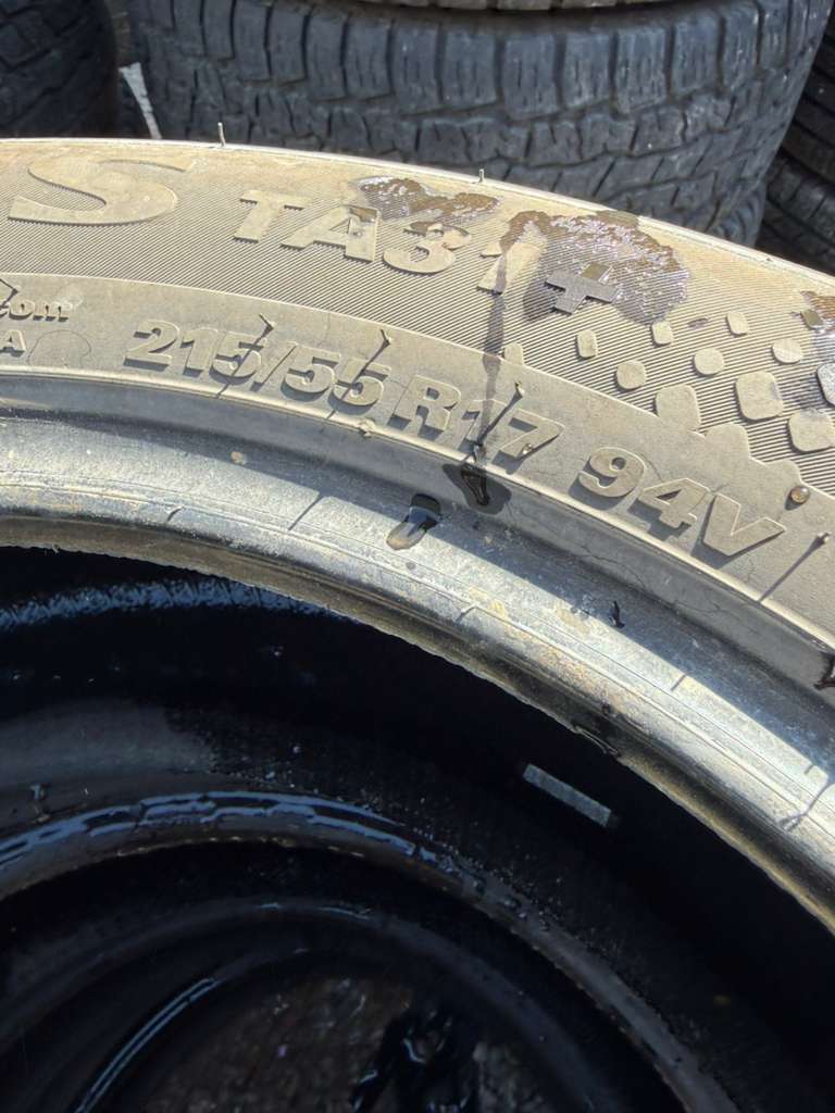 215/55R17 Set (4 Used Tires) Kumho Solus TA31
