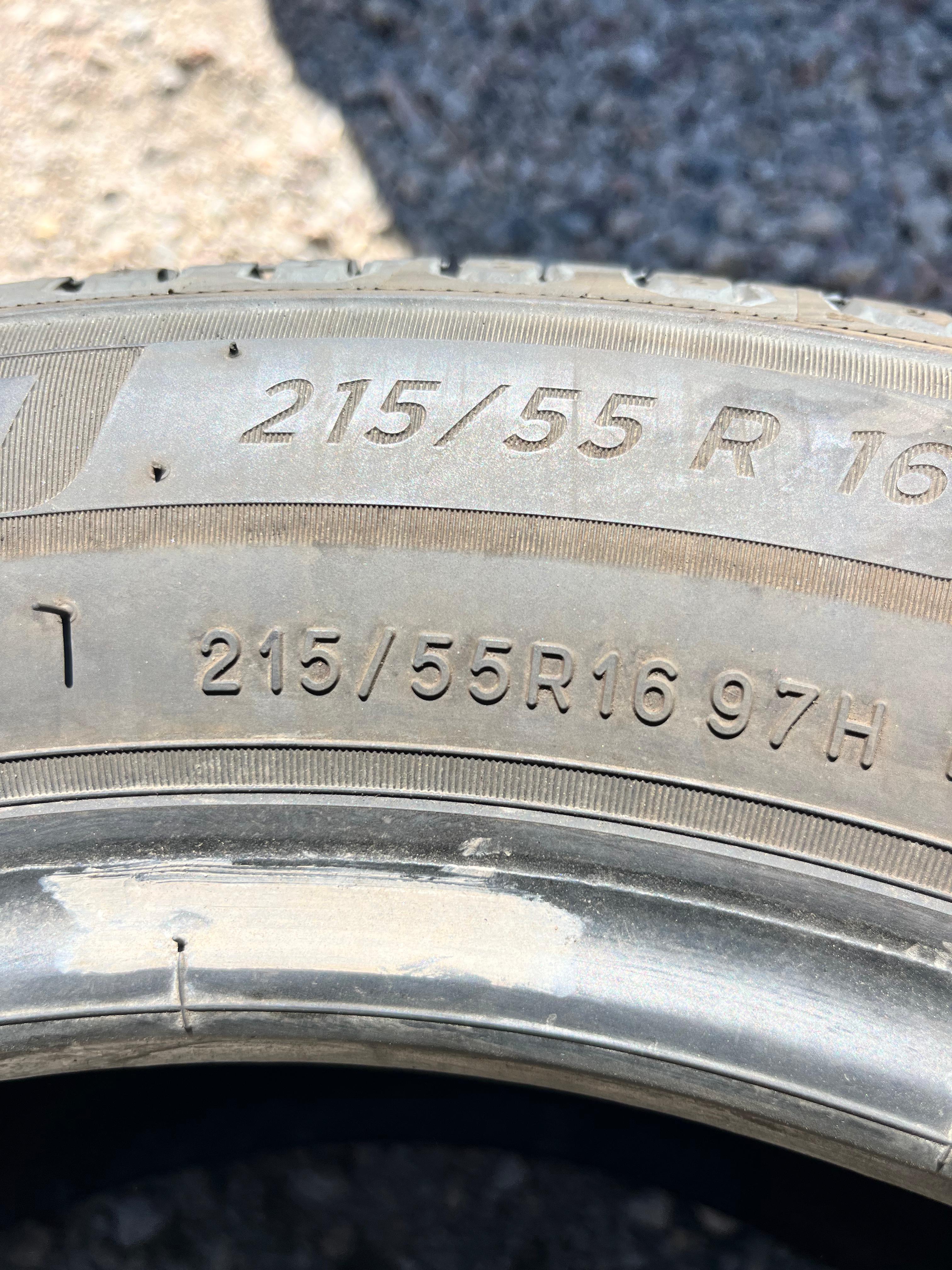 215/55R16  Pair (2 Used Tires) MICHELIN Defender