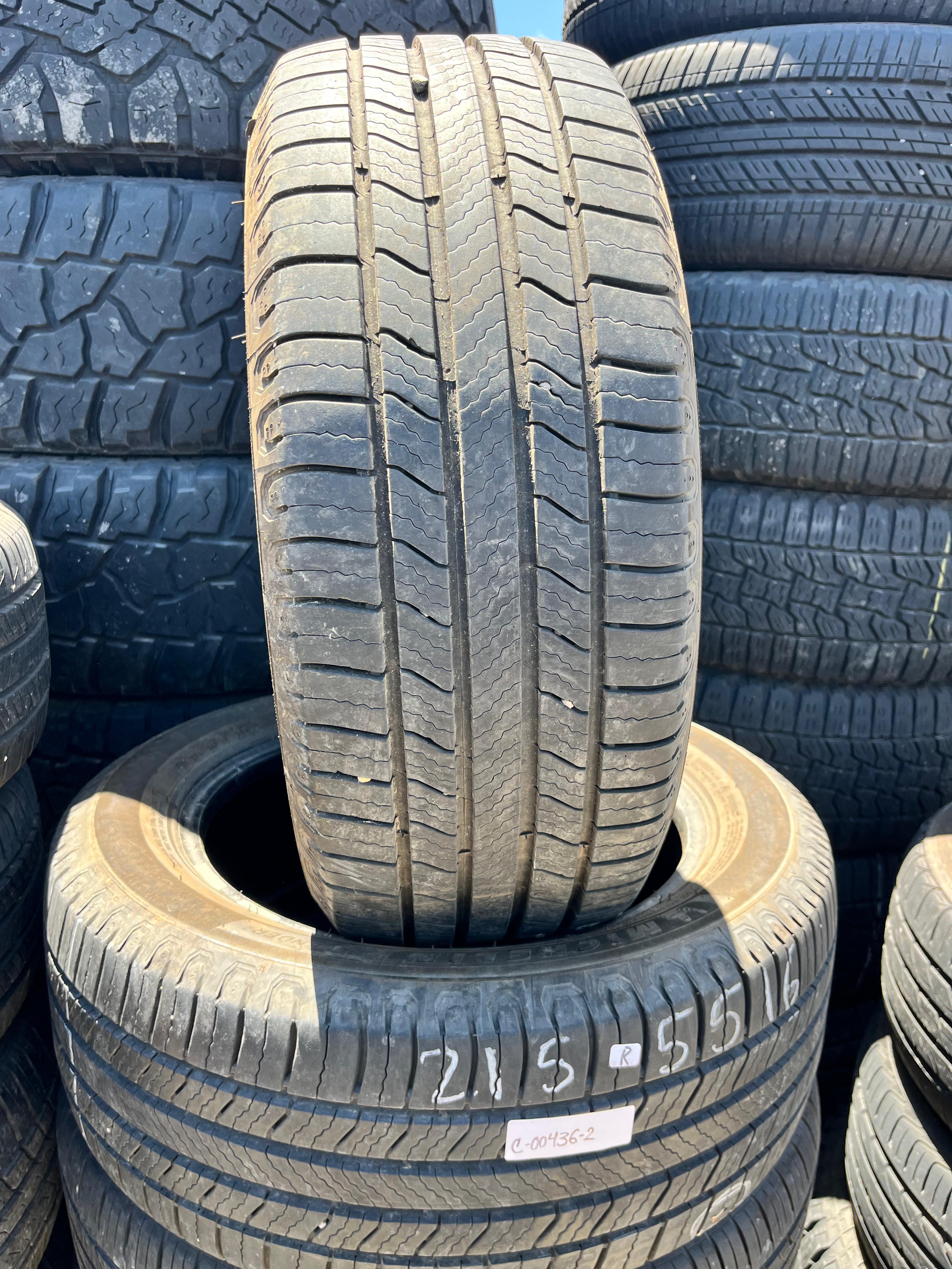 215/55R16  Pair (2 Used Tires) MICHELIN Defender