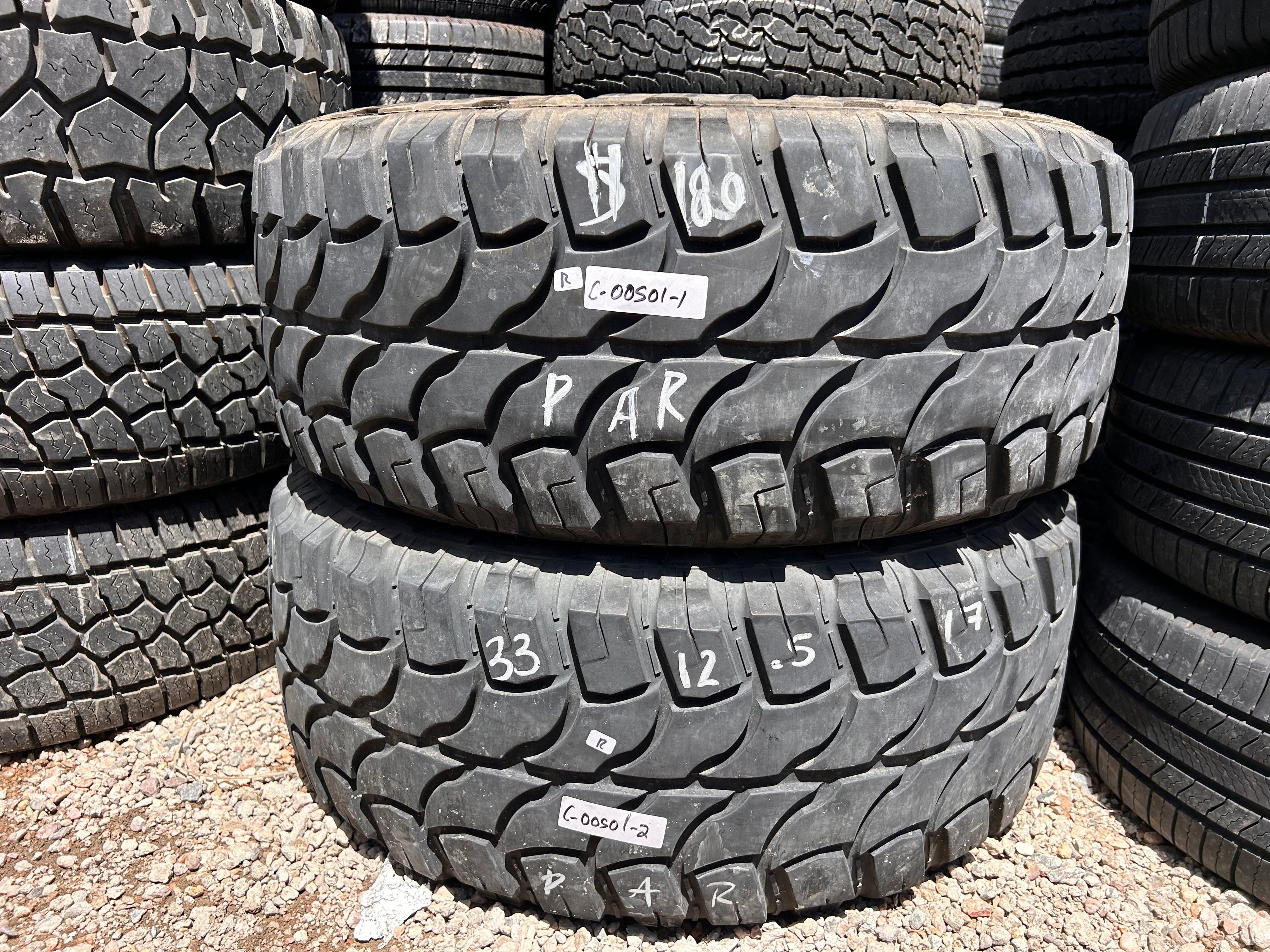 LT33X12.50R17 Pair (2 Used Tires)  Red Dirt Road  RD-6 MT