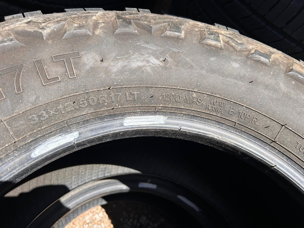 LT33X12.50R17 Pair (2 Used Tires)  Red Dirt Road  RD-6 MT