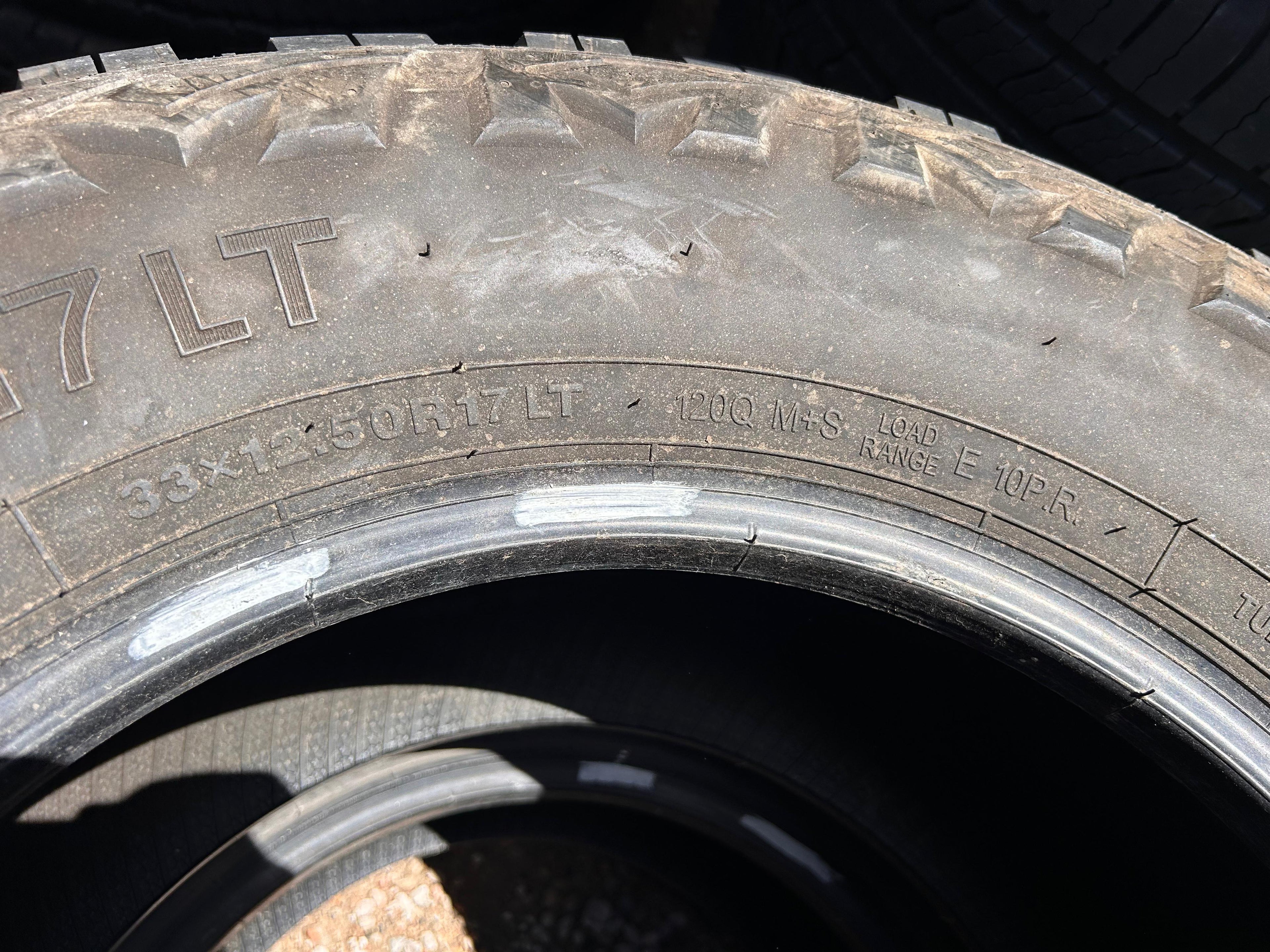 LT33X12.50R17 Pair (2 Used Tires)  Red Dirt Road  RD-6 MT