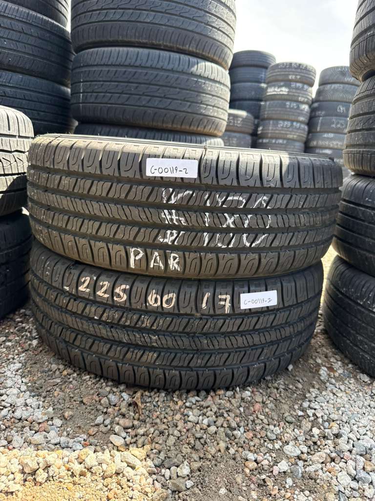 225/60R17  Pair (2 Used Tires) Goodyear Assurance