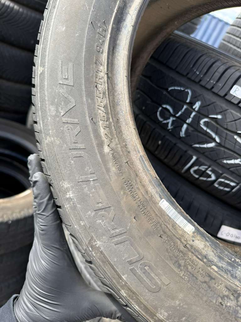 15/55R17 Pair (2 Used Tires) Sure Drive All Season