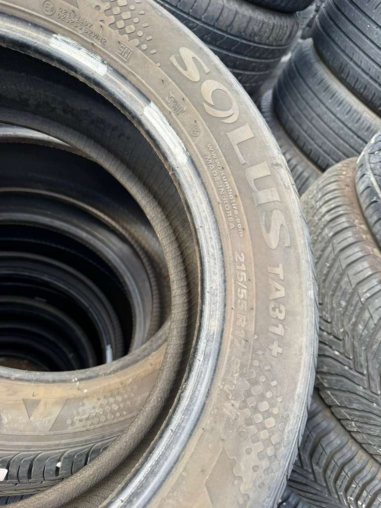 215/55R17Set (4 Used Tires) Kumho Solus TA31+