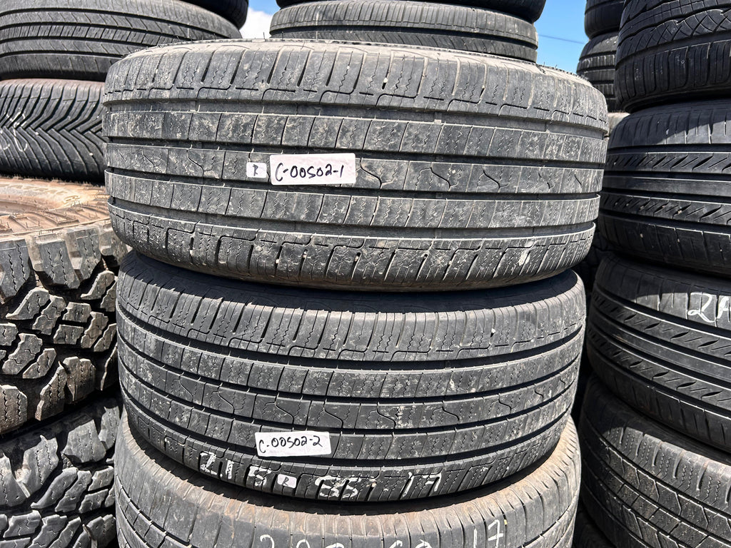 215/55R17  Pair (2 Used Tires) Dean tires Road Control 2