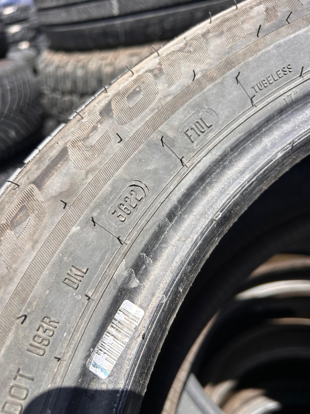 215/55R17  Pair (2 Used Tires) Dean tires Road Control 2