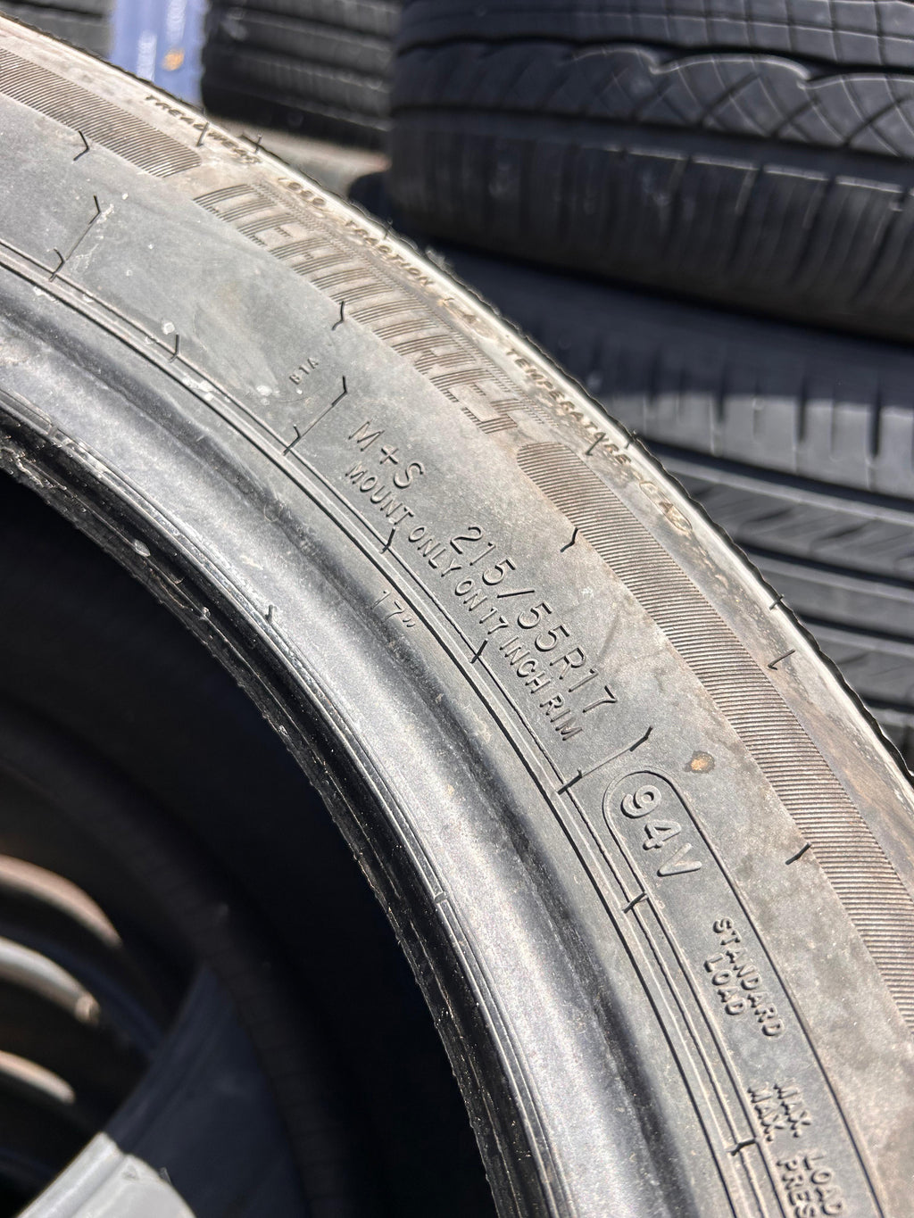 215/55R17  Pair (2 Used Tires) Dean tires Road Control 2