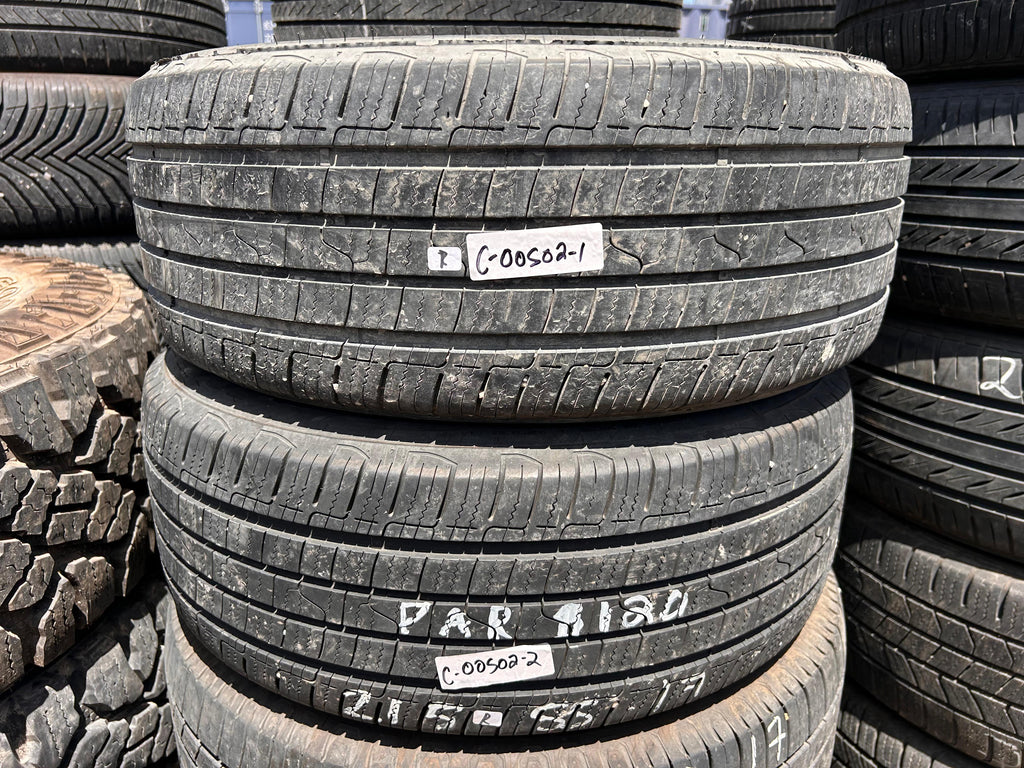 215/55R17  Pair (2 Used Tires) Dean tires Road Control 2