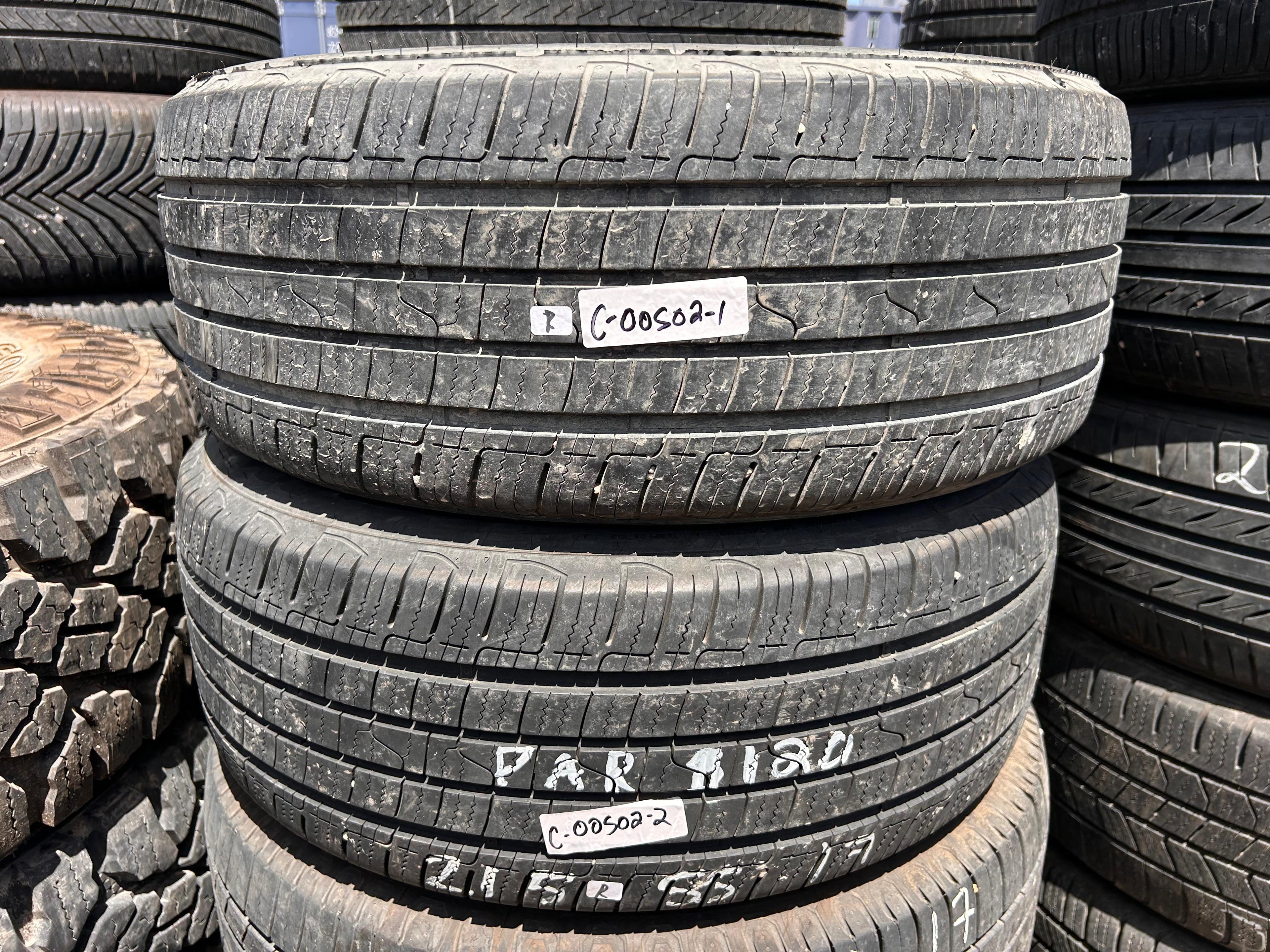 215/55R17  Pair (2 Used Tires) Dean tires Road Control 2
