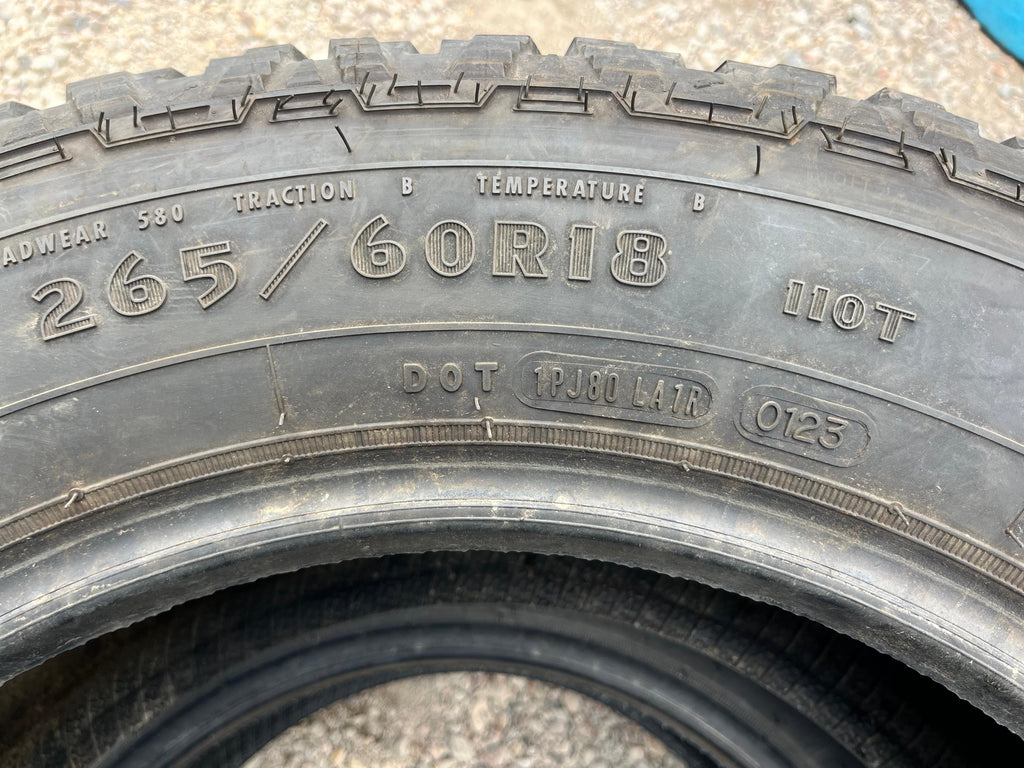 265/60R18 Pair (2 Used Tires) Goodyear Wrangler WorkHorse