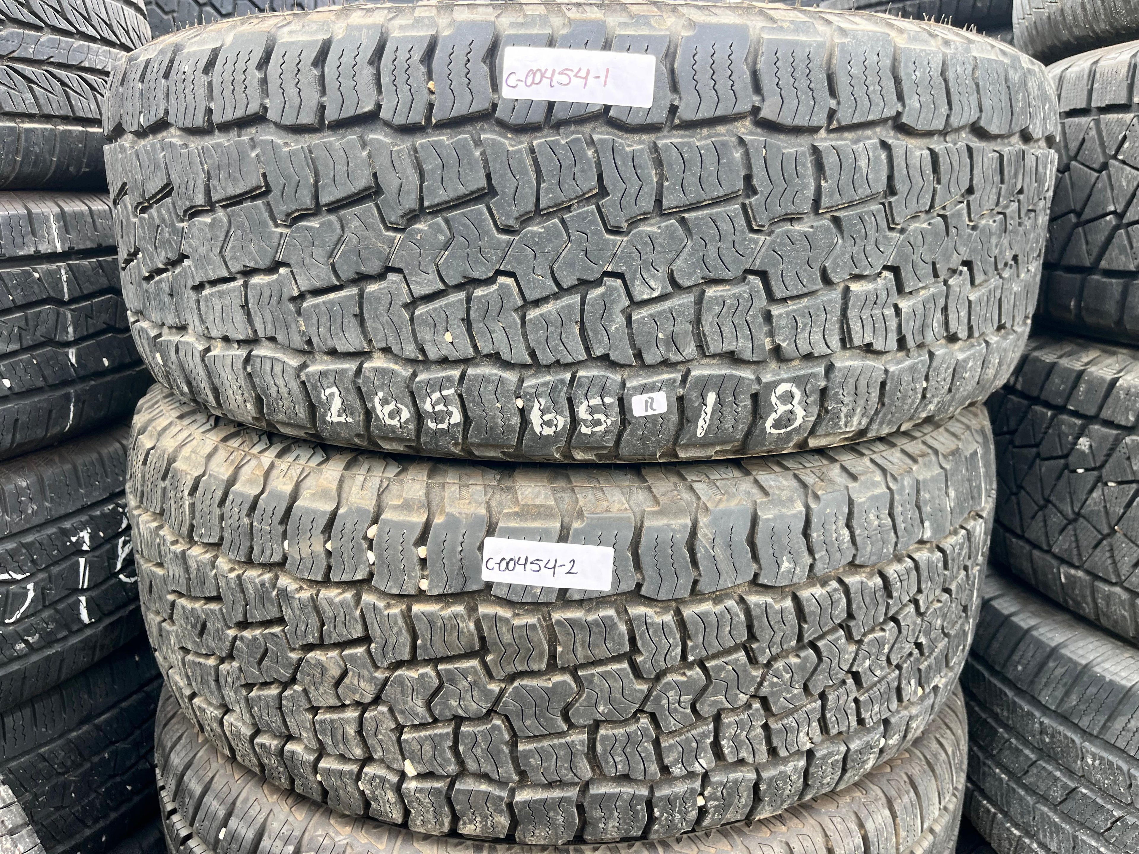 265/65R18 Pair (2 Used Tires) Cooper Discoverer AT