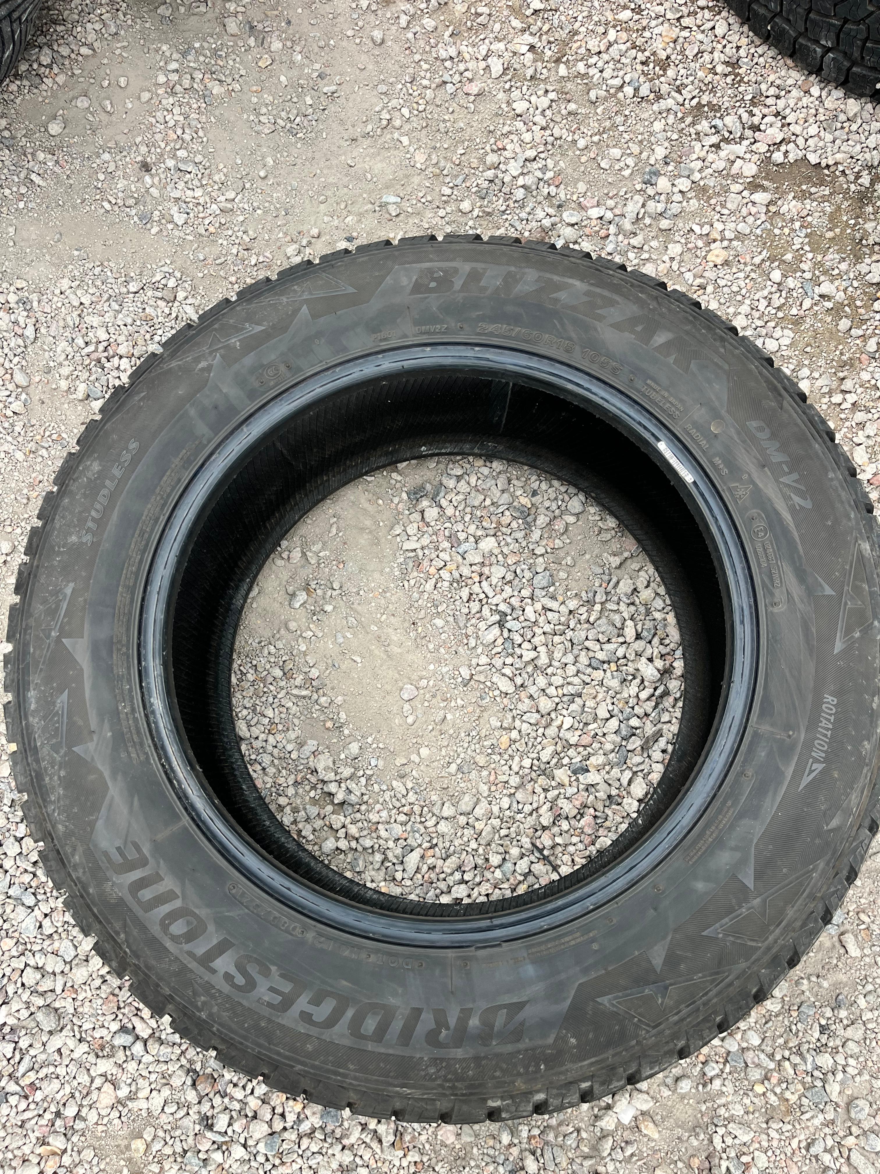 245/60R18 Pair (2 Used Tires) Bridgestone Blizzak