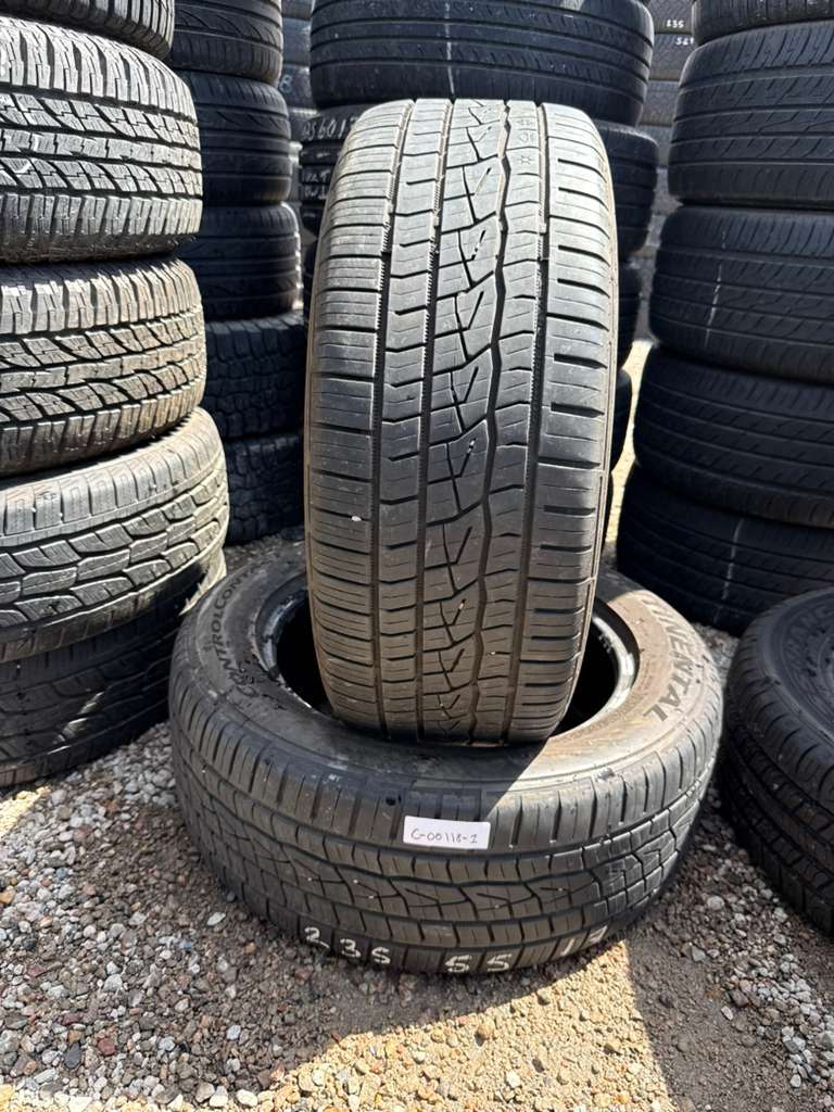 235/55R17 Pair (2 Used Tires) Continental Control Contact Sport SRS+