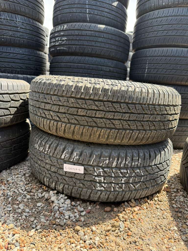 225/65R17 Pair (2 Used Tires) Yokohama Geolandar A/T G015