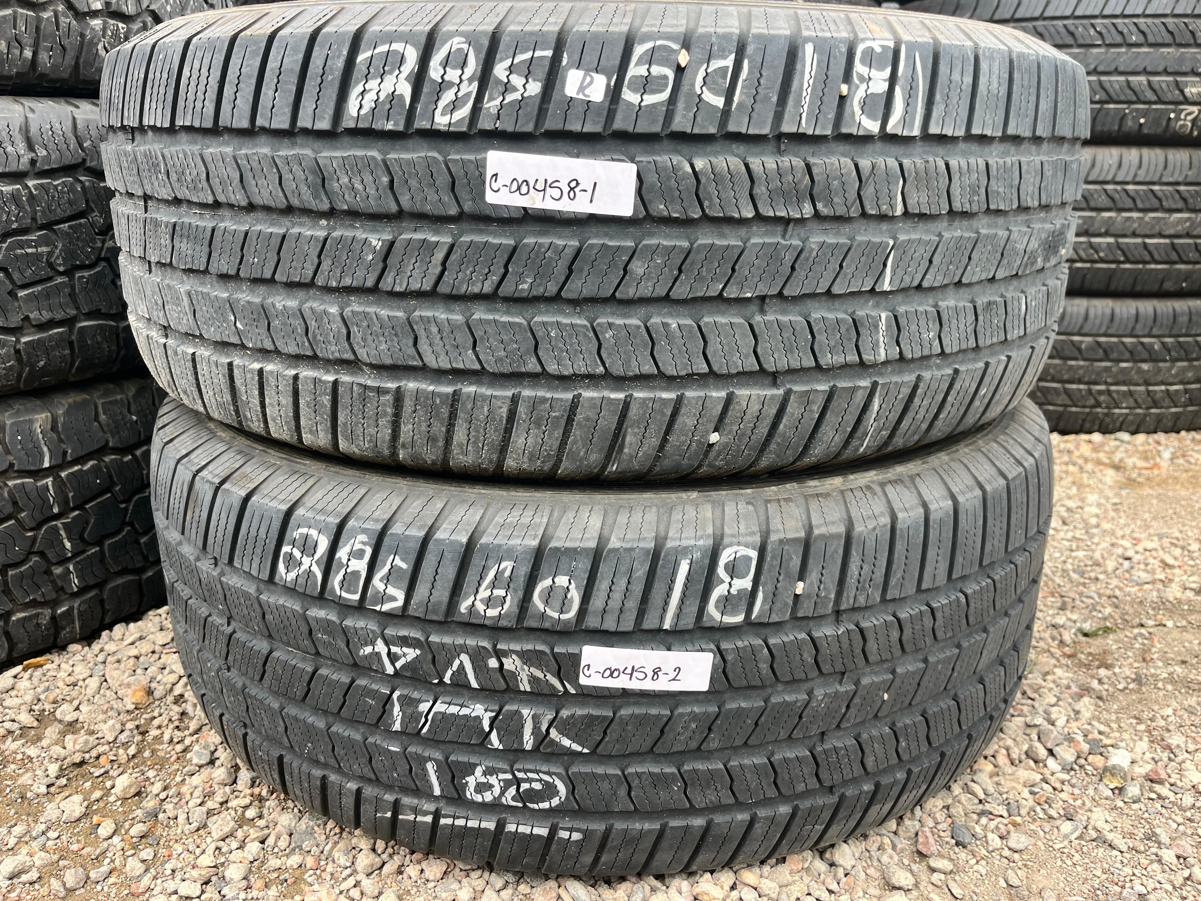 285/60R18 Pair (2 Used Tires) Michelin Defender LTX
