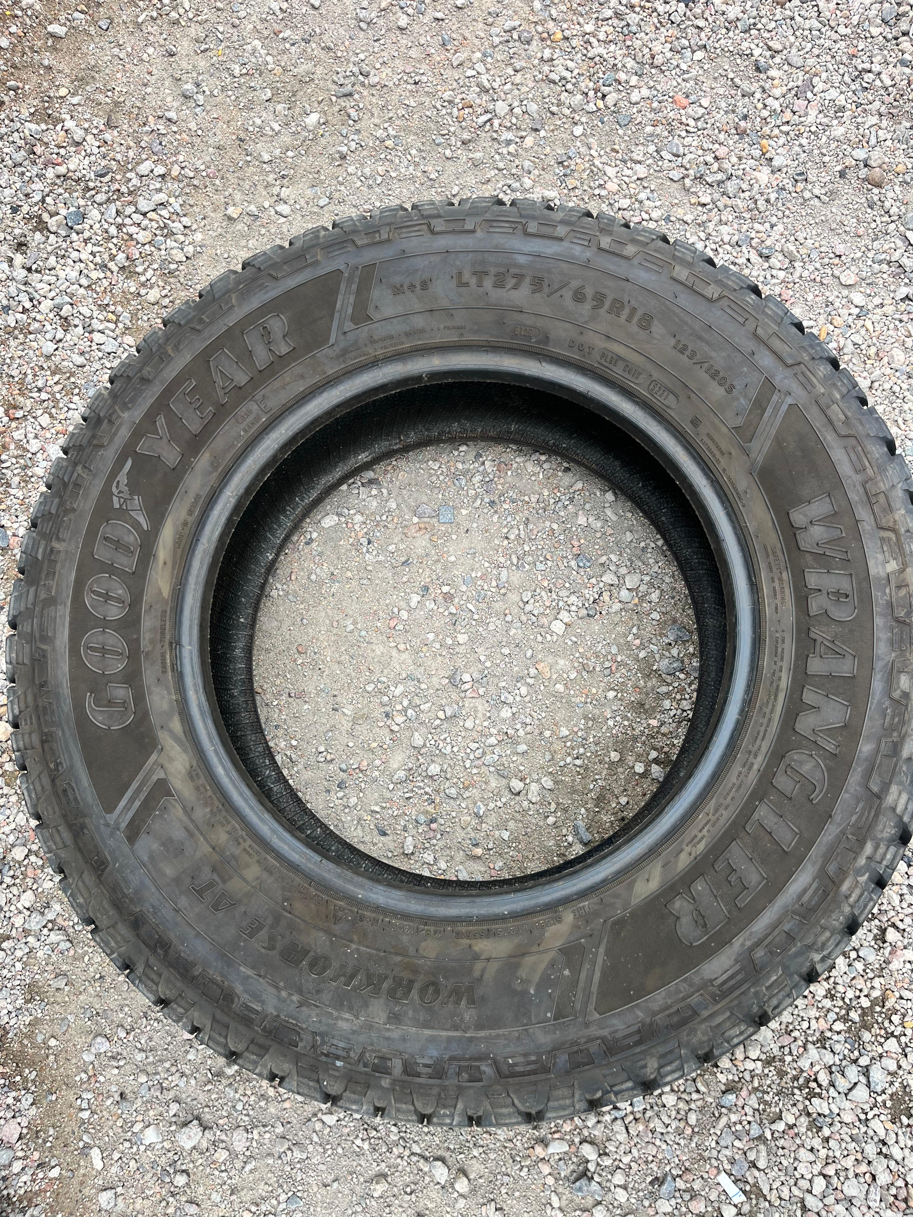 LT275/65R18 Pair (2 Used Tires) Goodyear Wrangler Workhorse