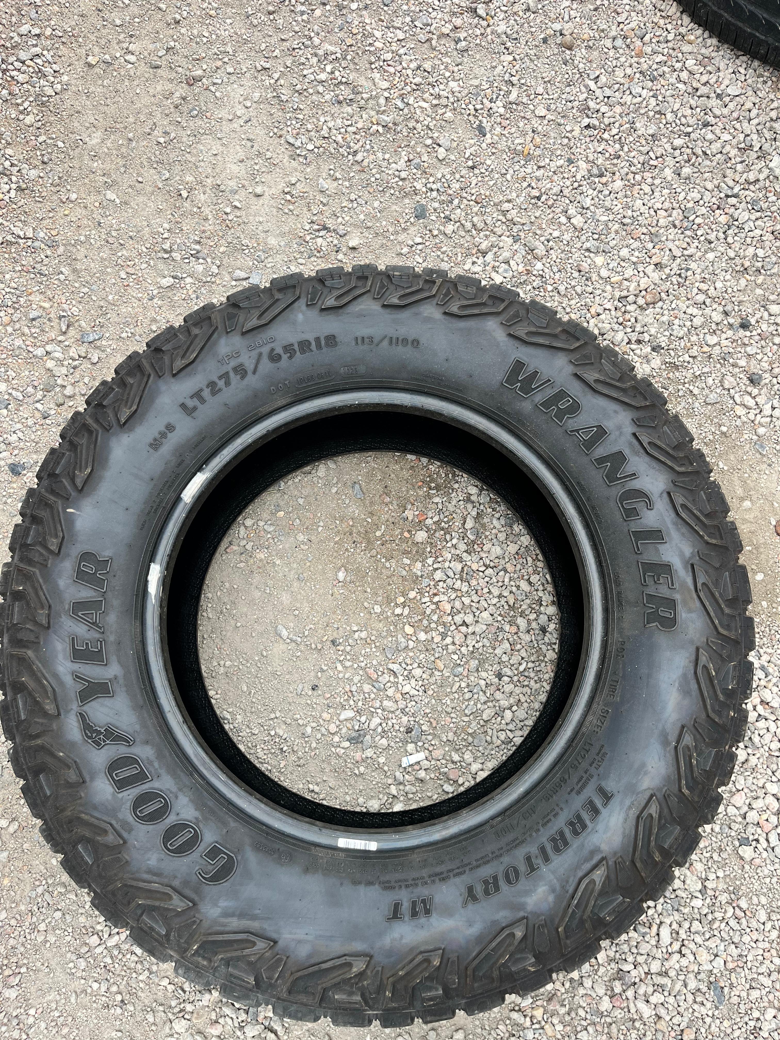 LT275/65R18 Set (4 Used Tires) Goodyear Wrangler Territory
