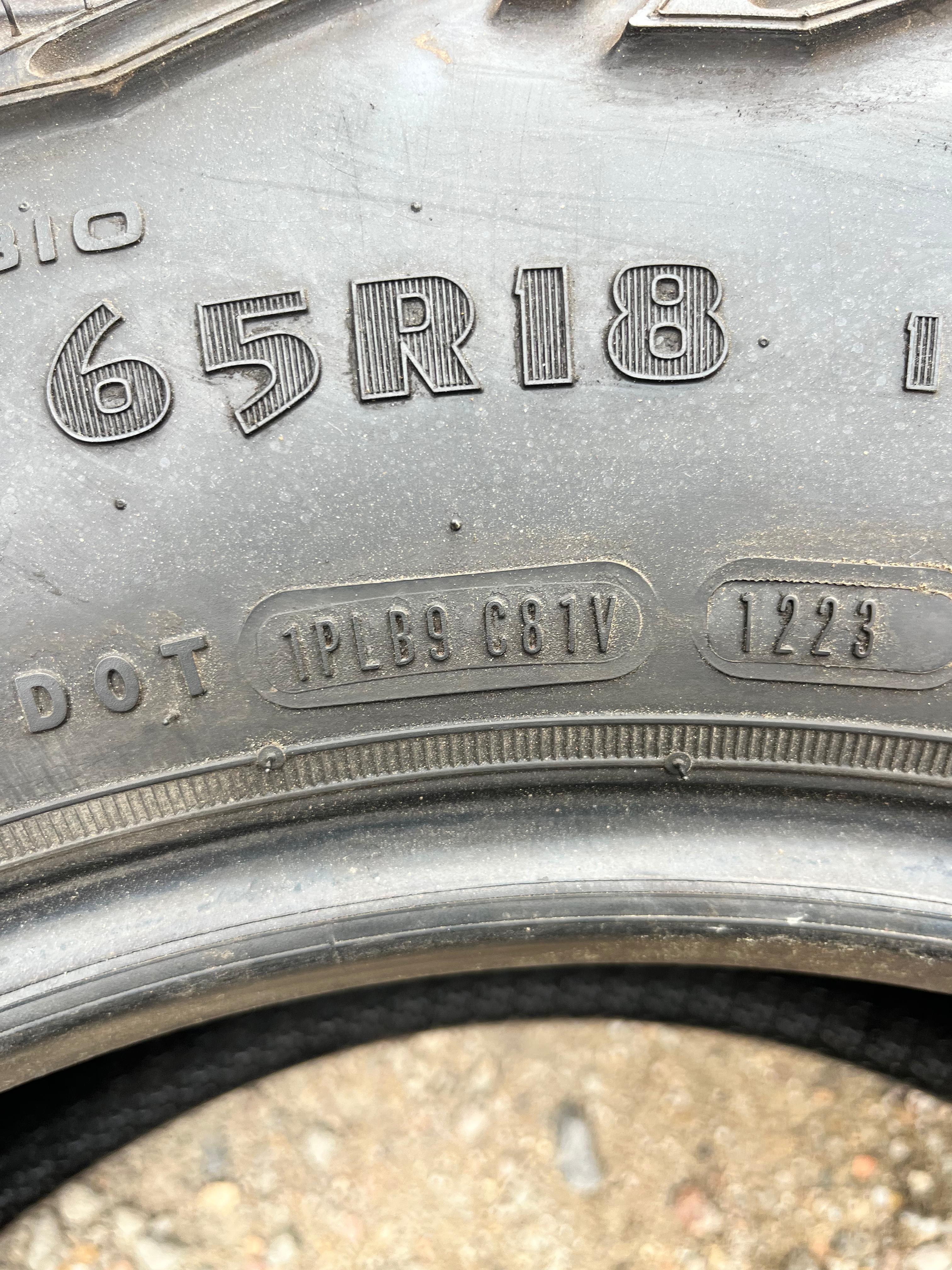 LT275/65R18 Set (4 Used Tires) Goodyear Wrangler Territory