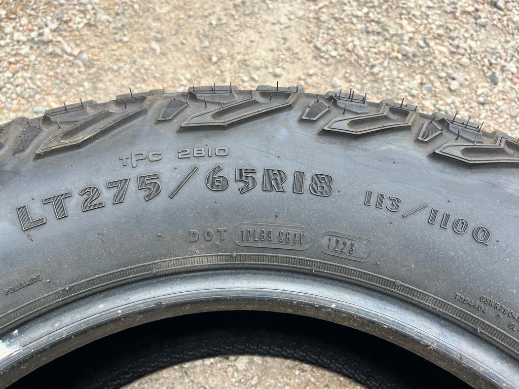 LT275/65R18 Set (4 Used Tires) Goodyear Wrangler Territory