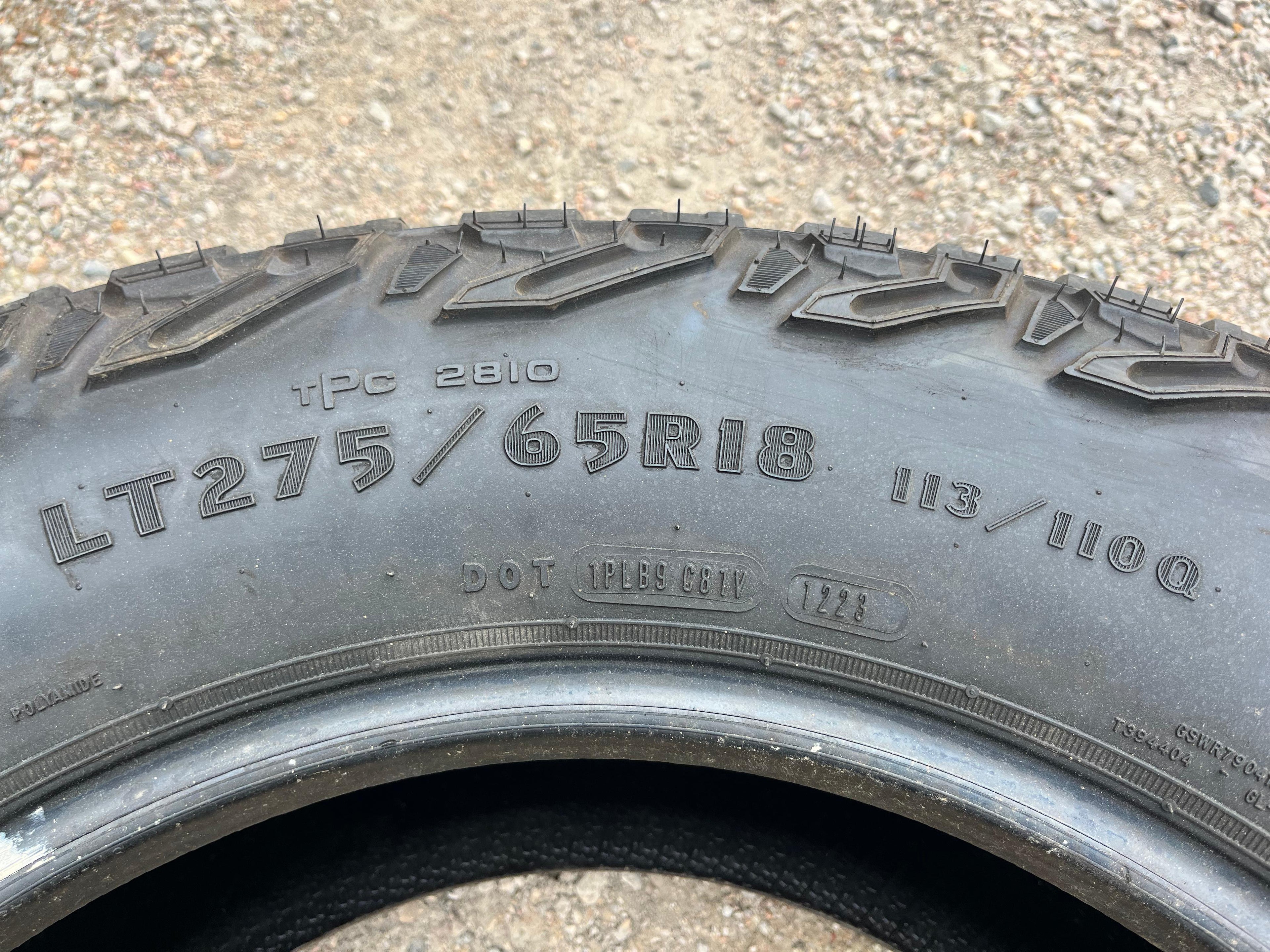 LT275/65R18 Set (4 Used Tires) Goodyear Wrangler Territory