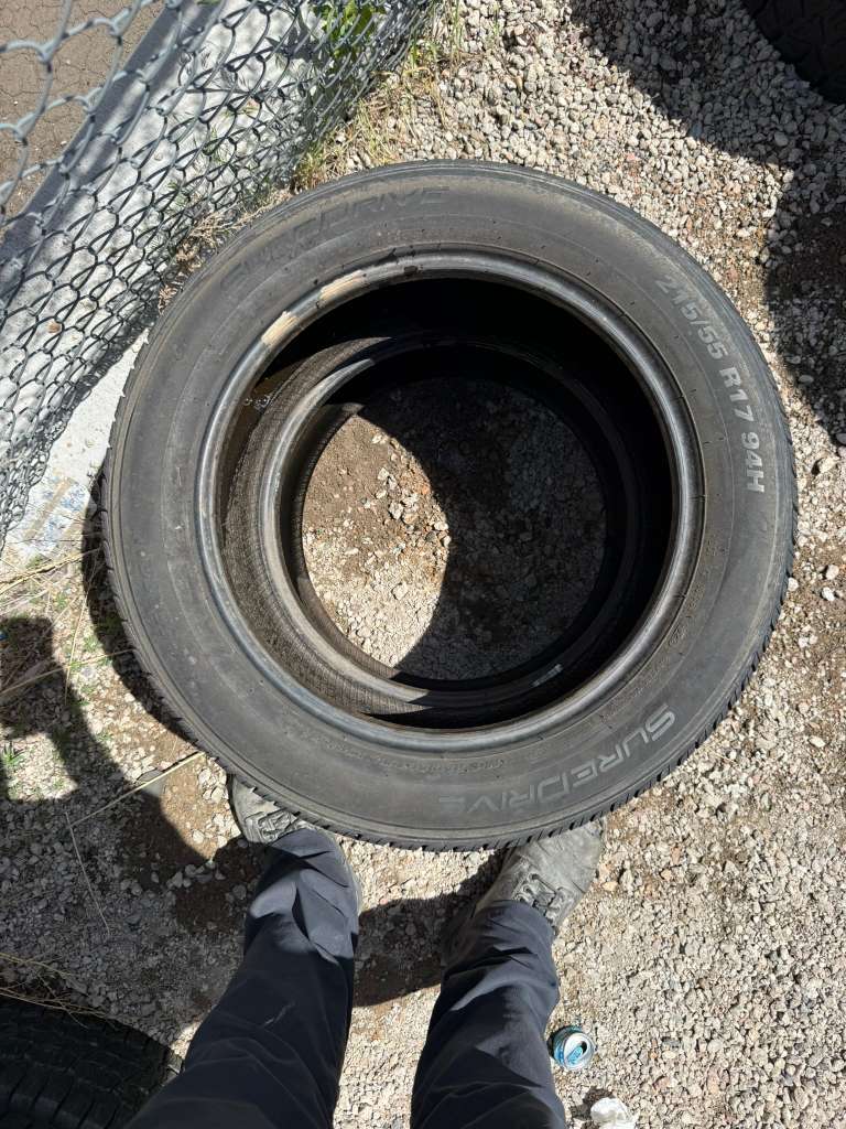 215/55R17 Pair (2 Used Tires) SureDrive All Season