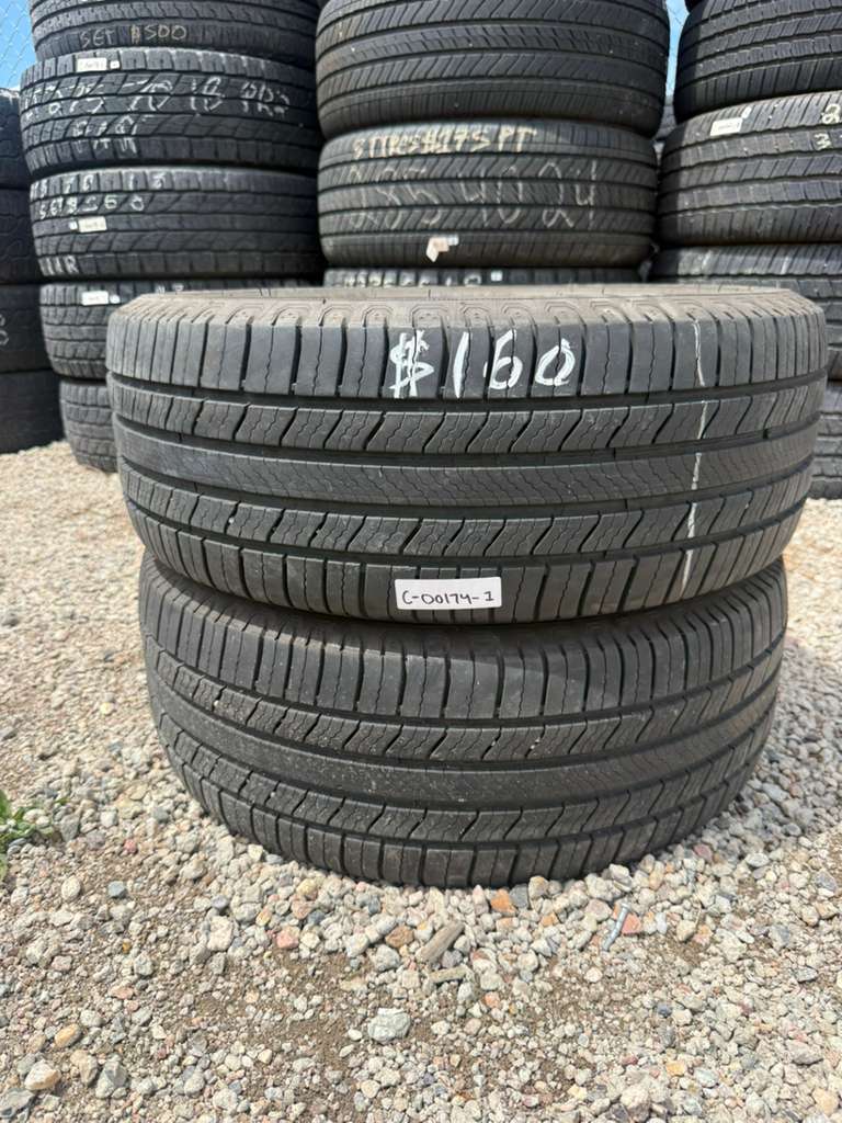 225/55R18 Pair (2 Used Tires) Michelin Defender 2