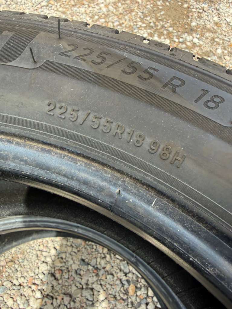 225/55R18 Pair (2 Used Tires) Michelin Defender 2