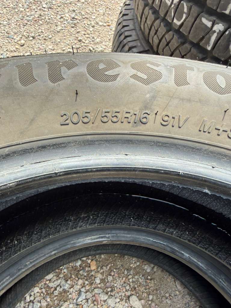 205/55R16 Pair (2 Used Tires) Firestone WeatherGrip