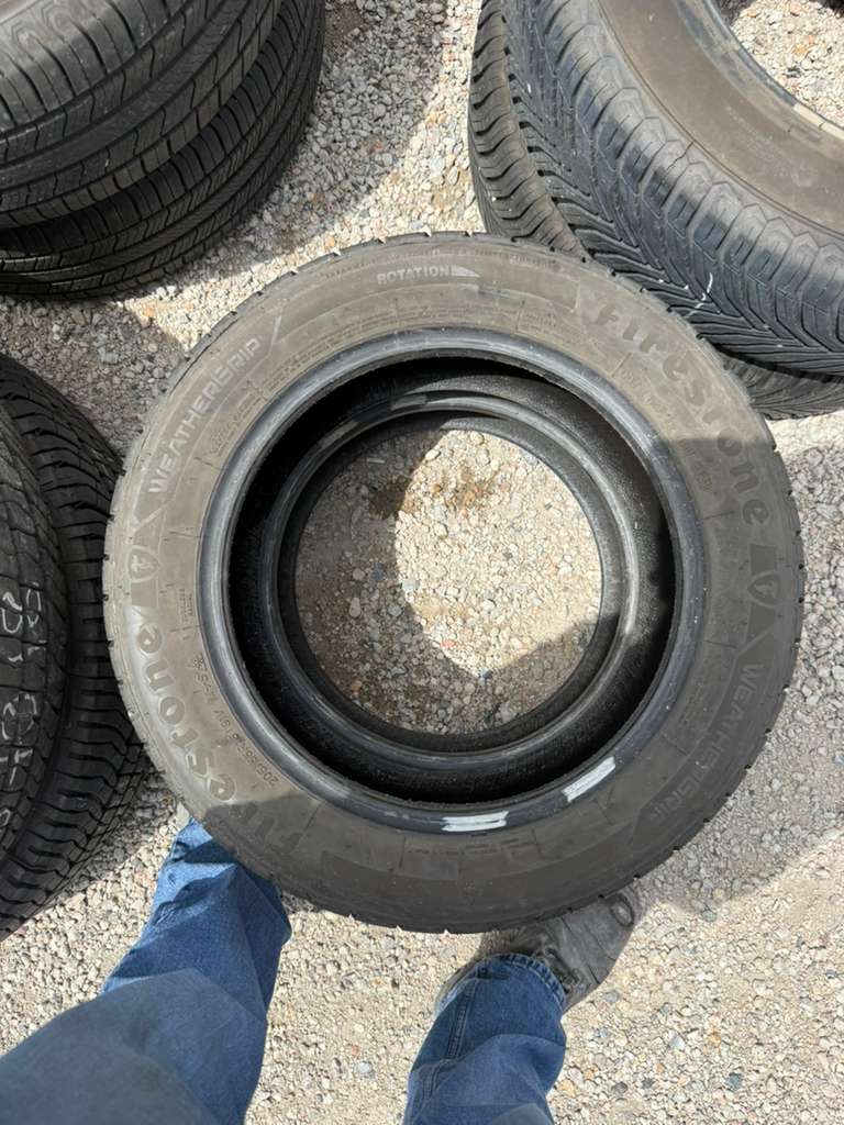 205/55R16 Pair (2 Used Tires) Firestone WeatherGrip