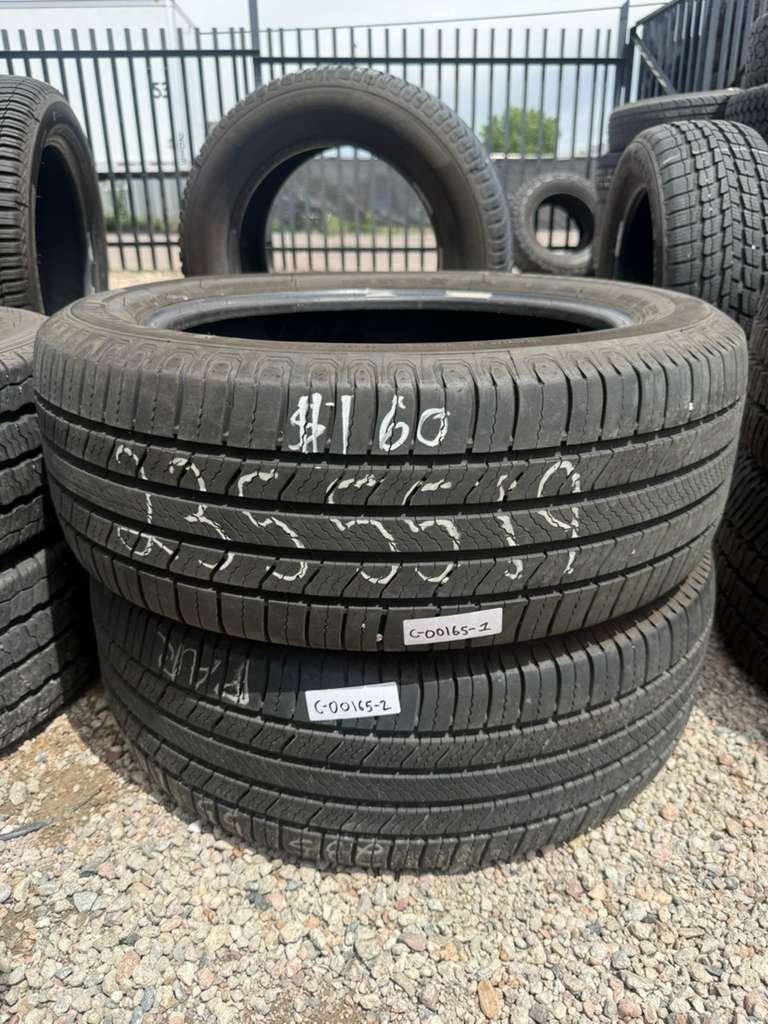 235/55R19 Pair (2 Used Tires) Michelin Defender 2