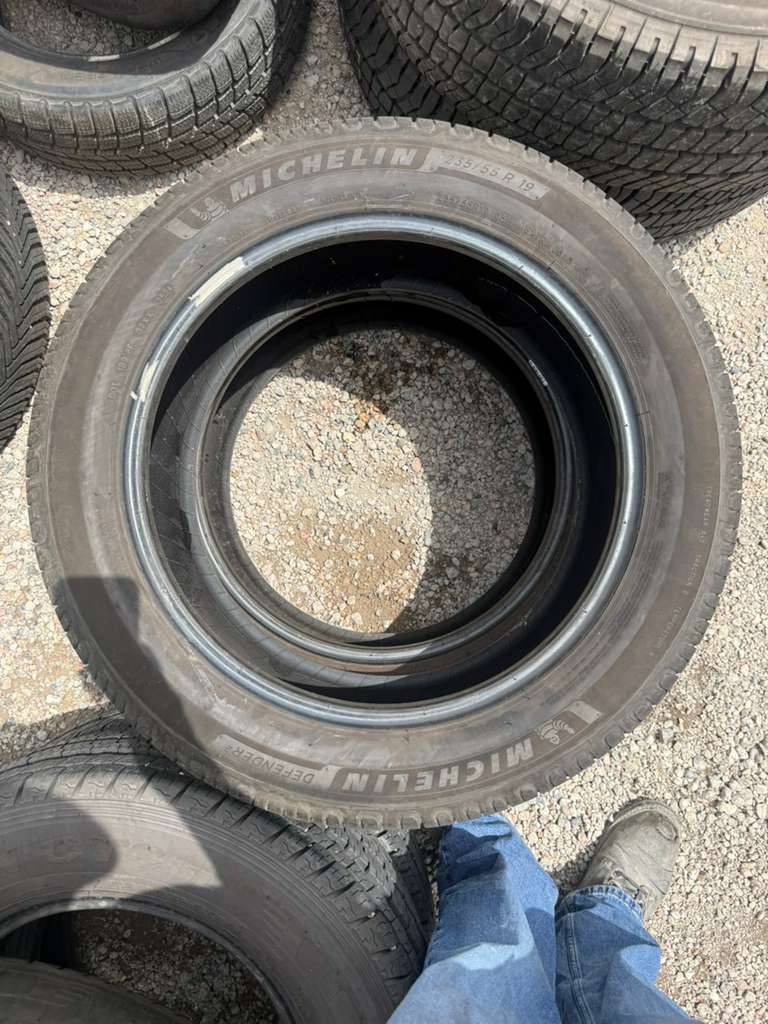 235/55R19 Pair (2 Used Tires) Michelin Defender 2