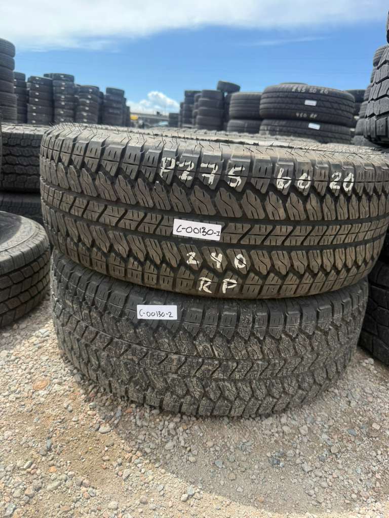 275/60R20 Pair (2 Used Tires) Bridgestone Dueler A/T
