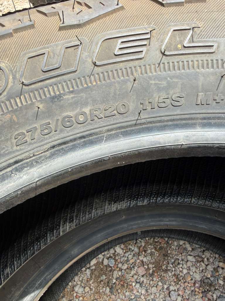 275/60R20 Pair (2 Used Tires) Bridgestone Dueler A/T