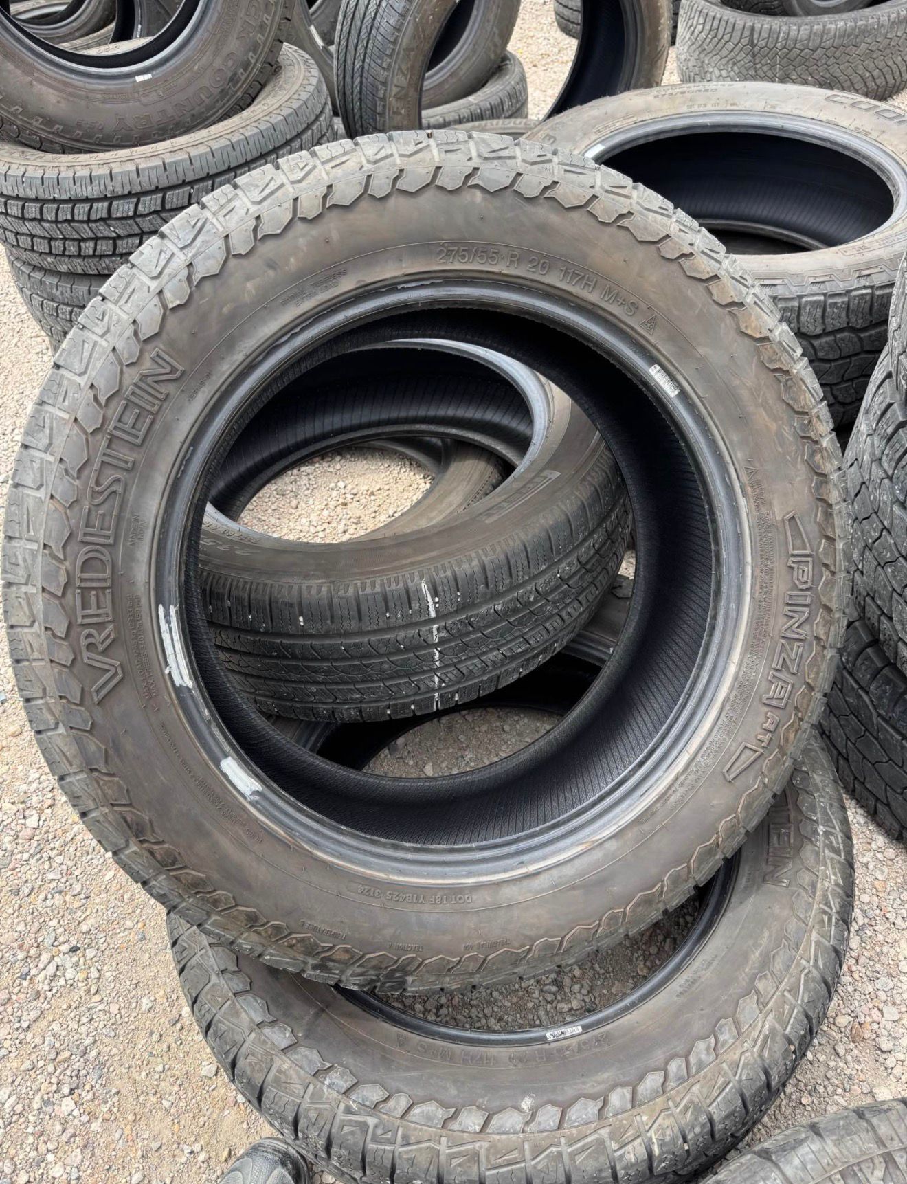 275/55R20 Pair (2 Used Tires) Vredestein Pinza AT