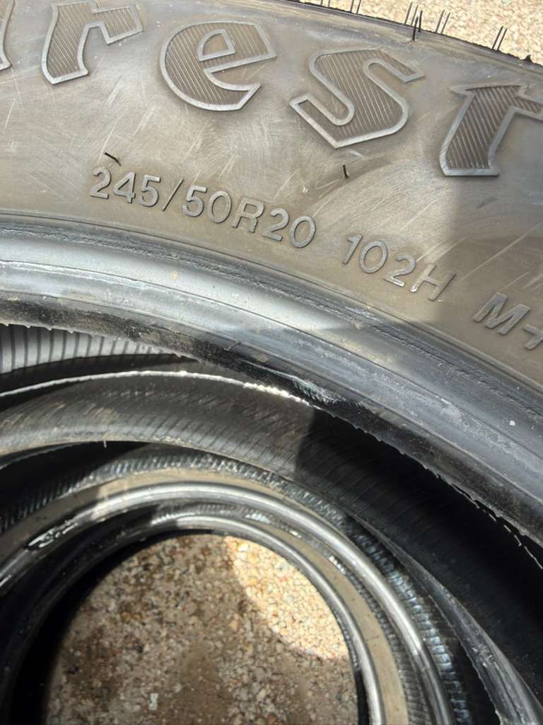 245/50R20 Set (4 Used Tires) Firestone Destination LE3