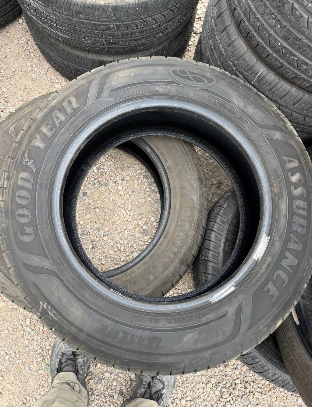 245/60R18 Pair (2 Used Tires) Goodyear Assurance