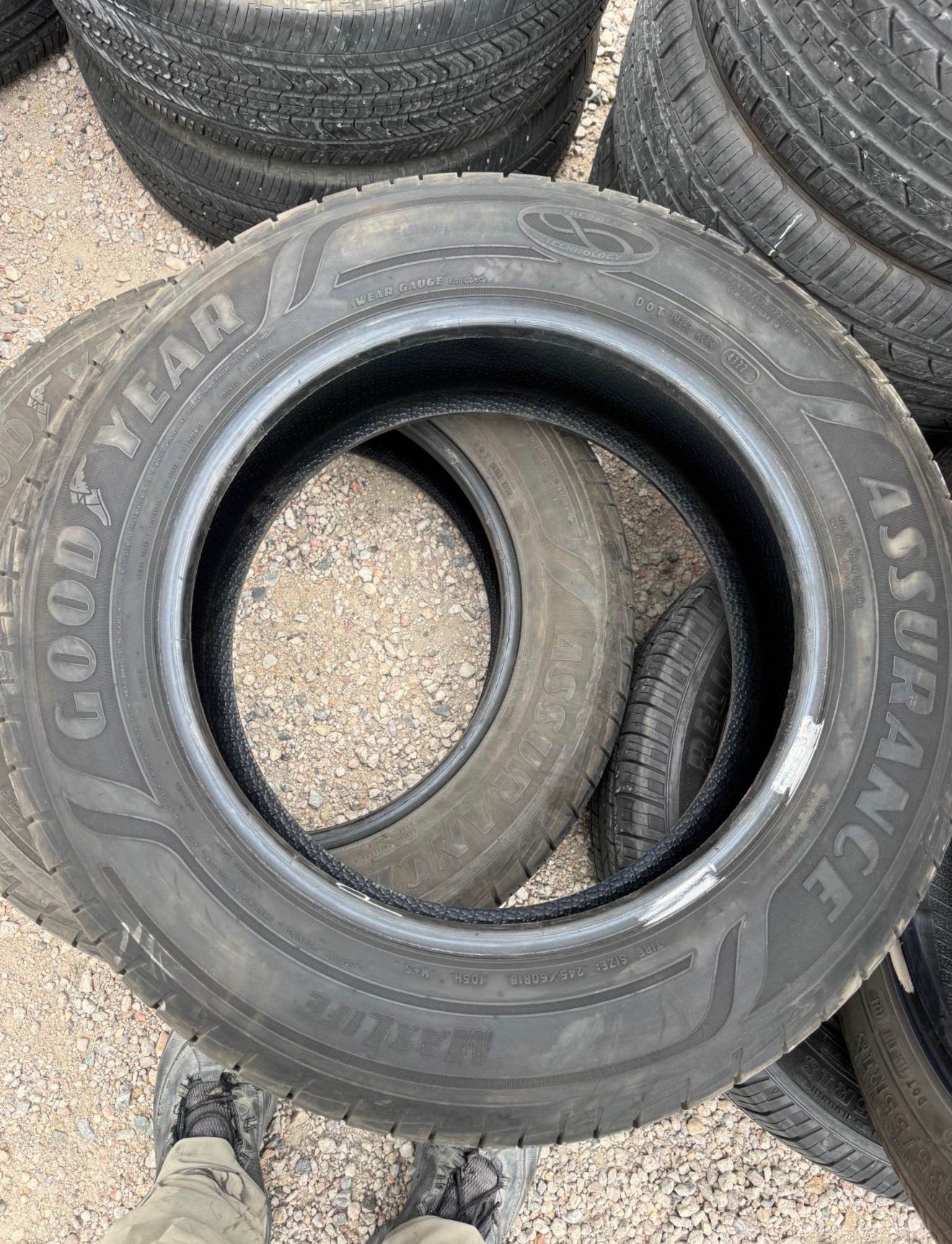 245/60R18 Pair (2 Used Tires) Goodyear Assurance