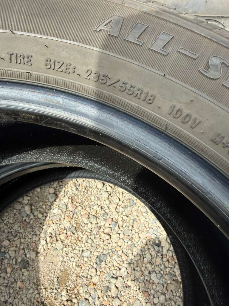 235/55R18 Pair (2 Used Tires) Goodyear Reliant