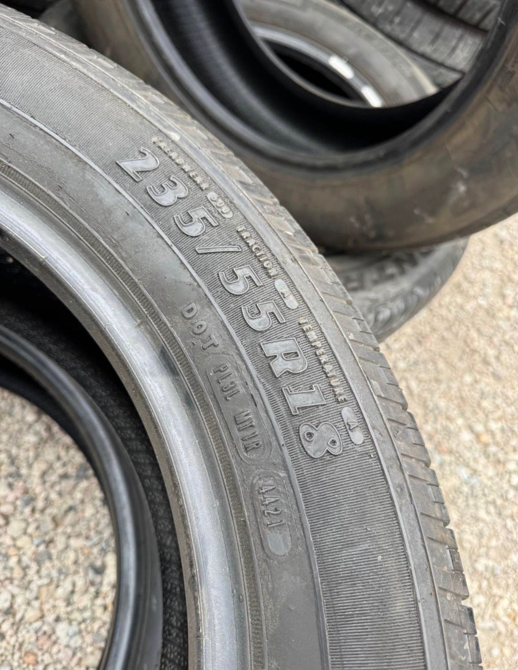 235/55R18 Pair (2 Used Tires) Goodyear Reliant