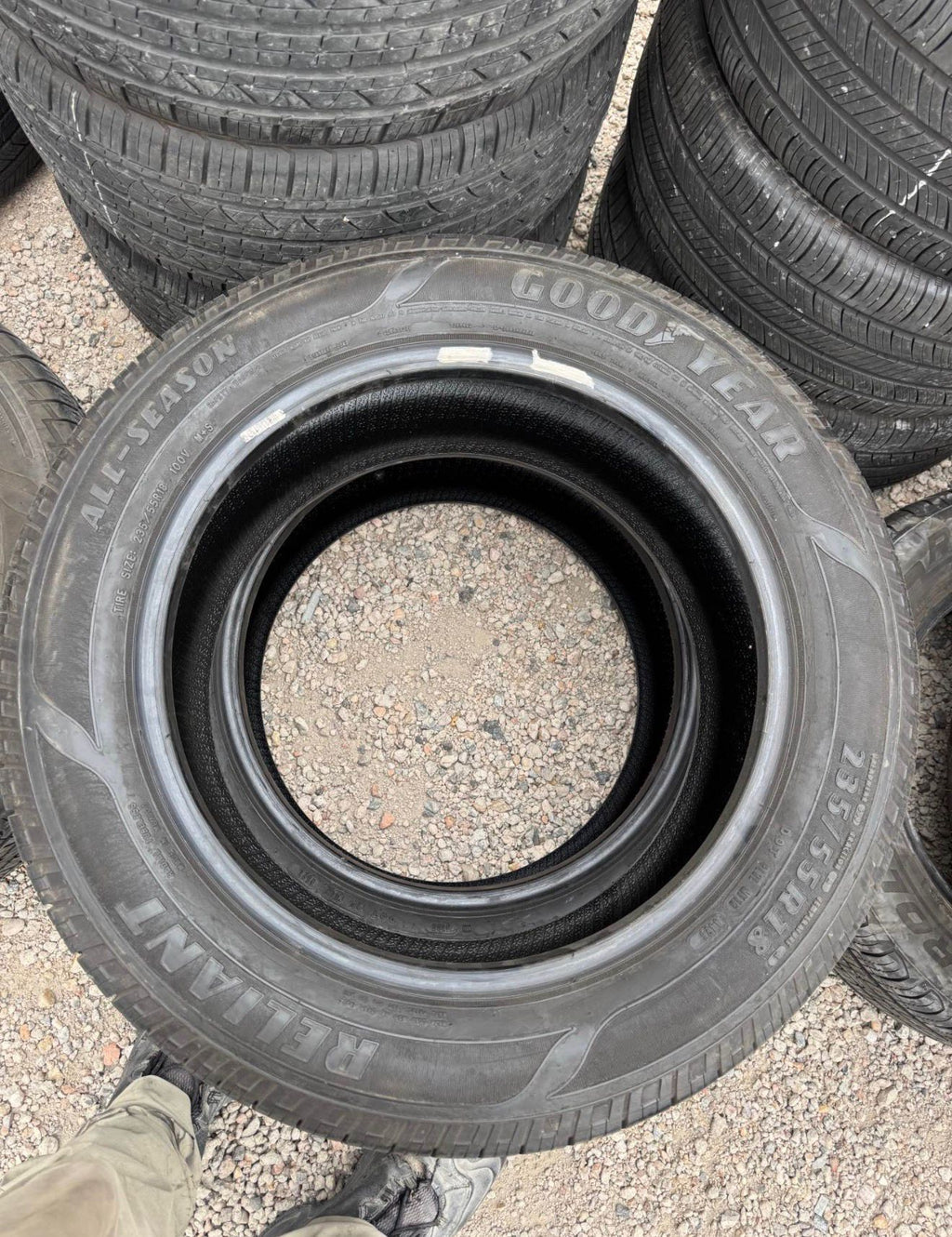 235/55R18 Pair (2 Used Tires) Goodyear Reliant