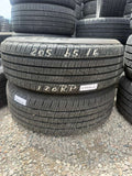 205/65R16 Pair (2 Used Tires) Dean Road Control 2