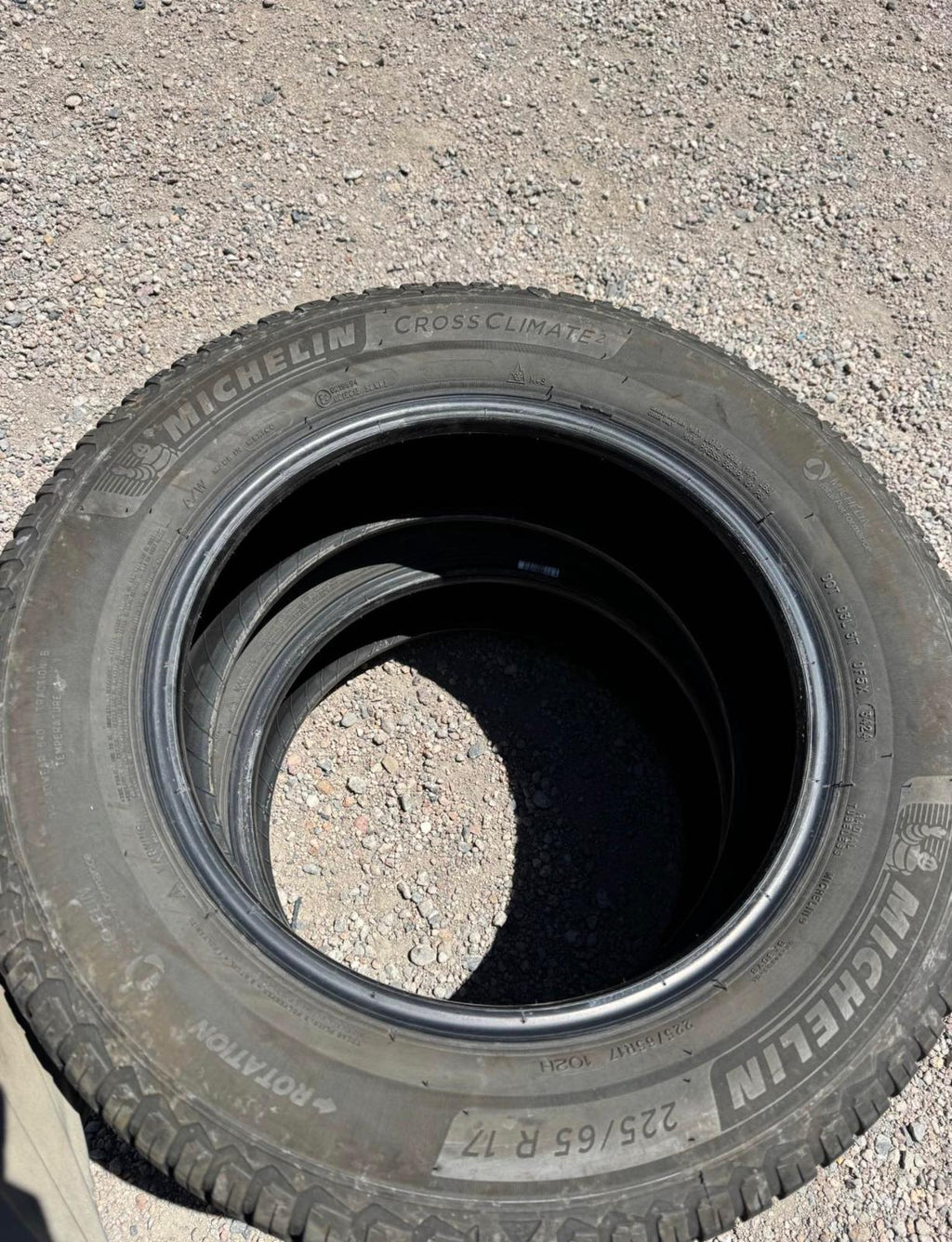 225/65R17 Pair (2 Used Tires) Michelin CrossClimate 2