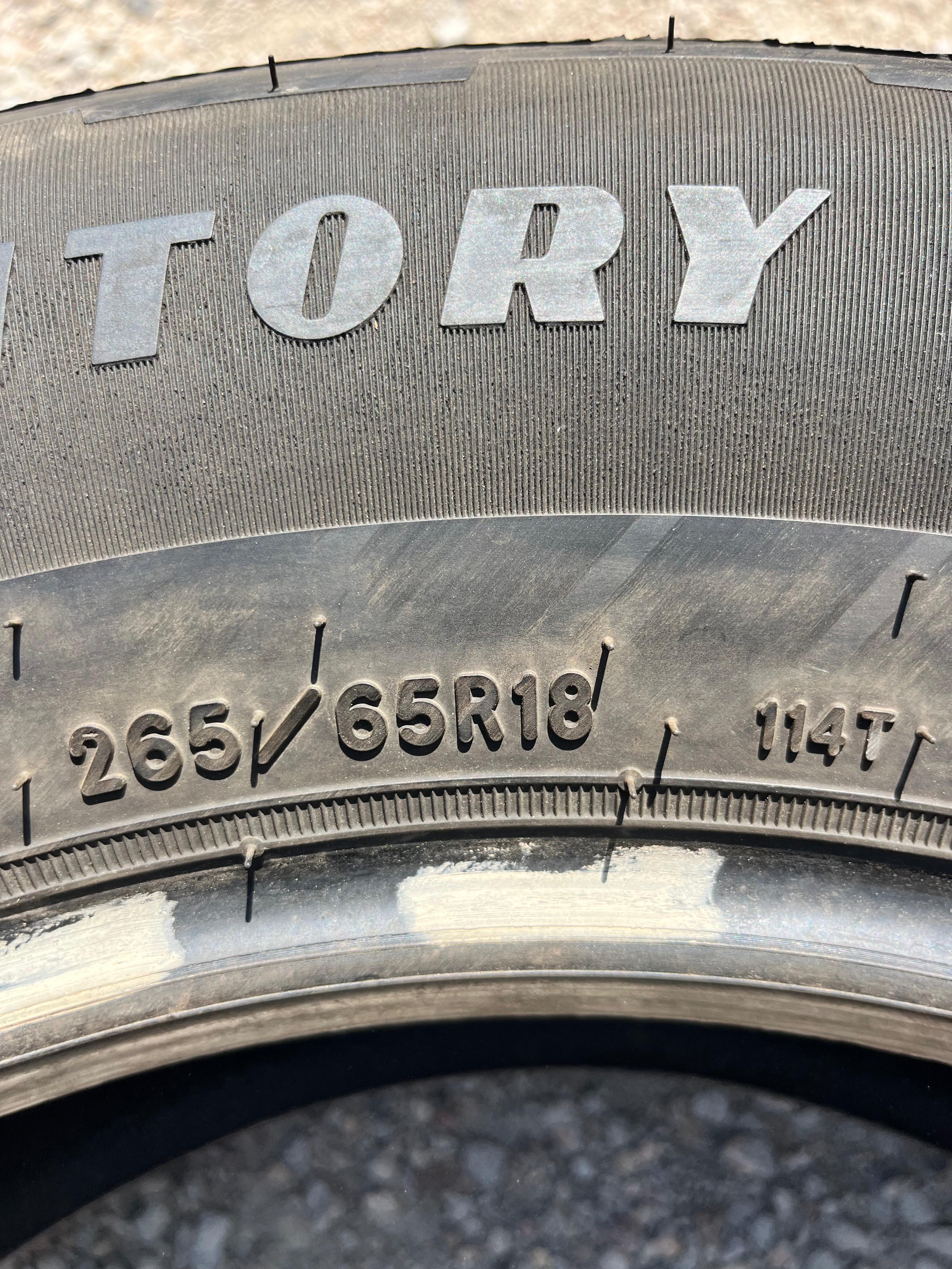 265/65R18 Set (4 Used Tires) Goodyear Wrangler Territory HT