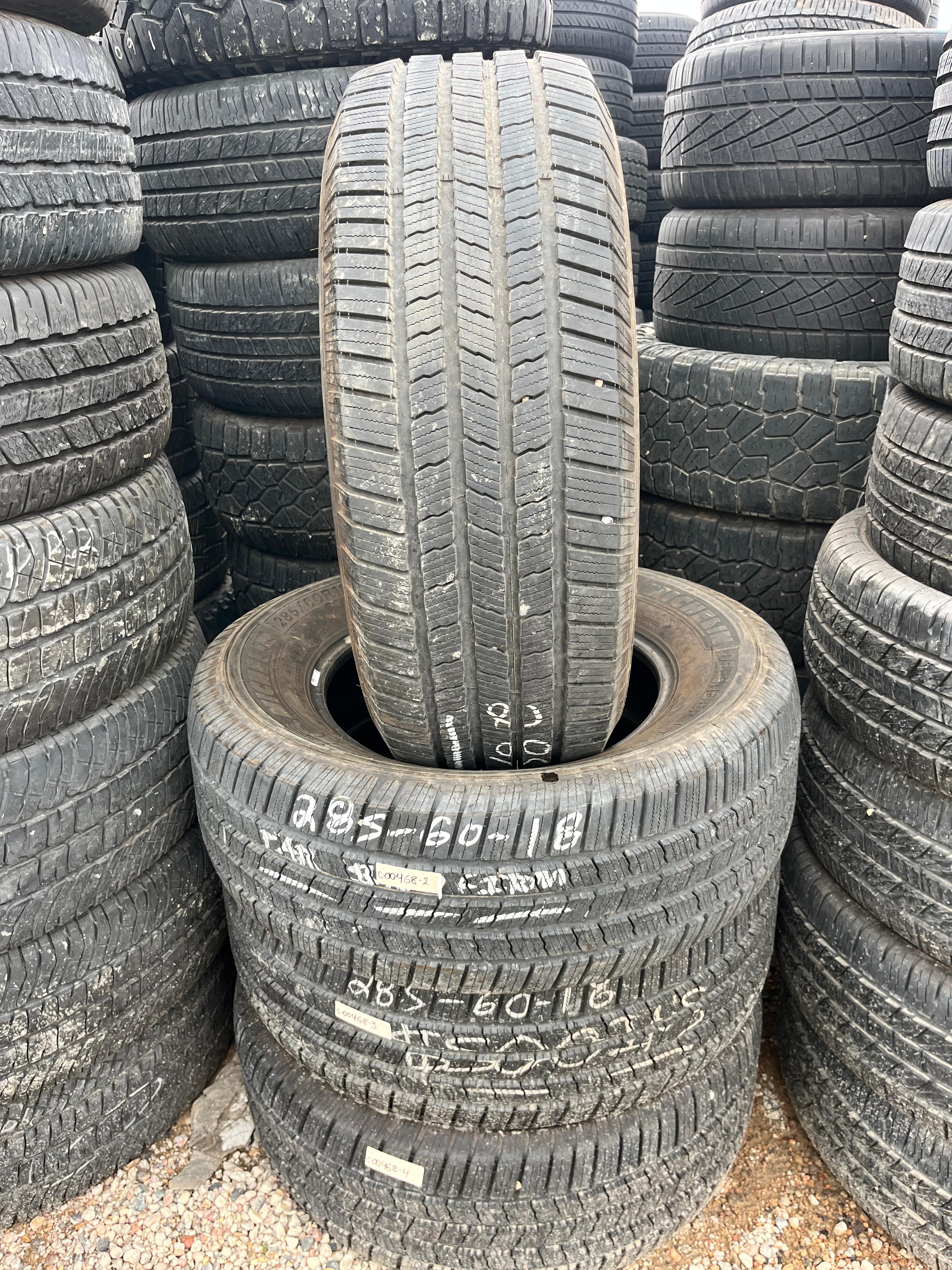 285/60R18 Set (4 Used Tires) Michelin Defender LTX