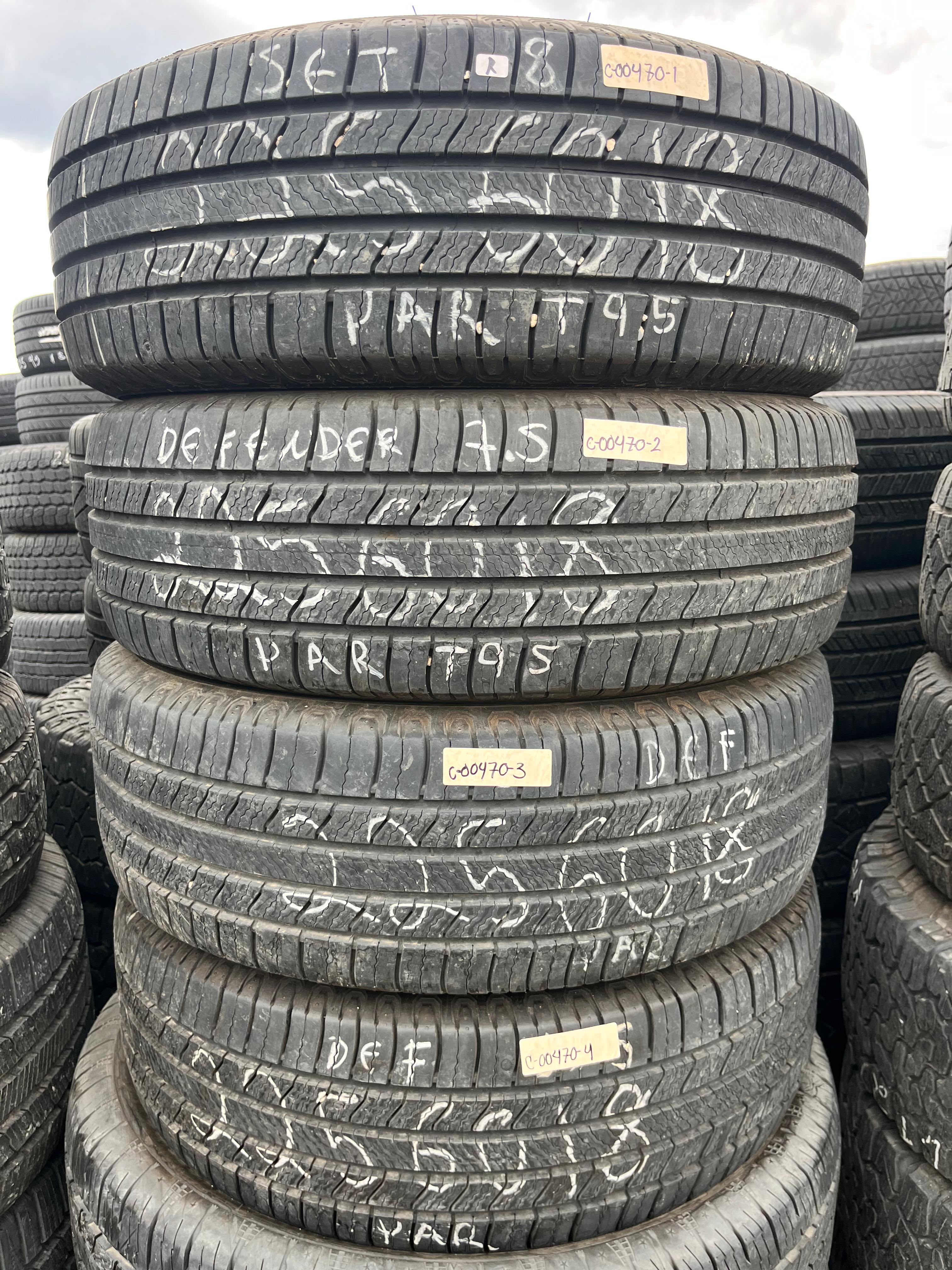 225/60R18 Set (4 Used Tires) Michelin Defender