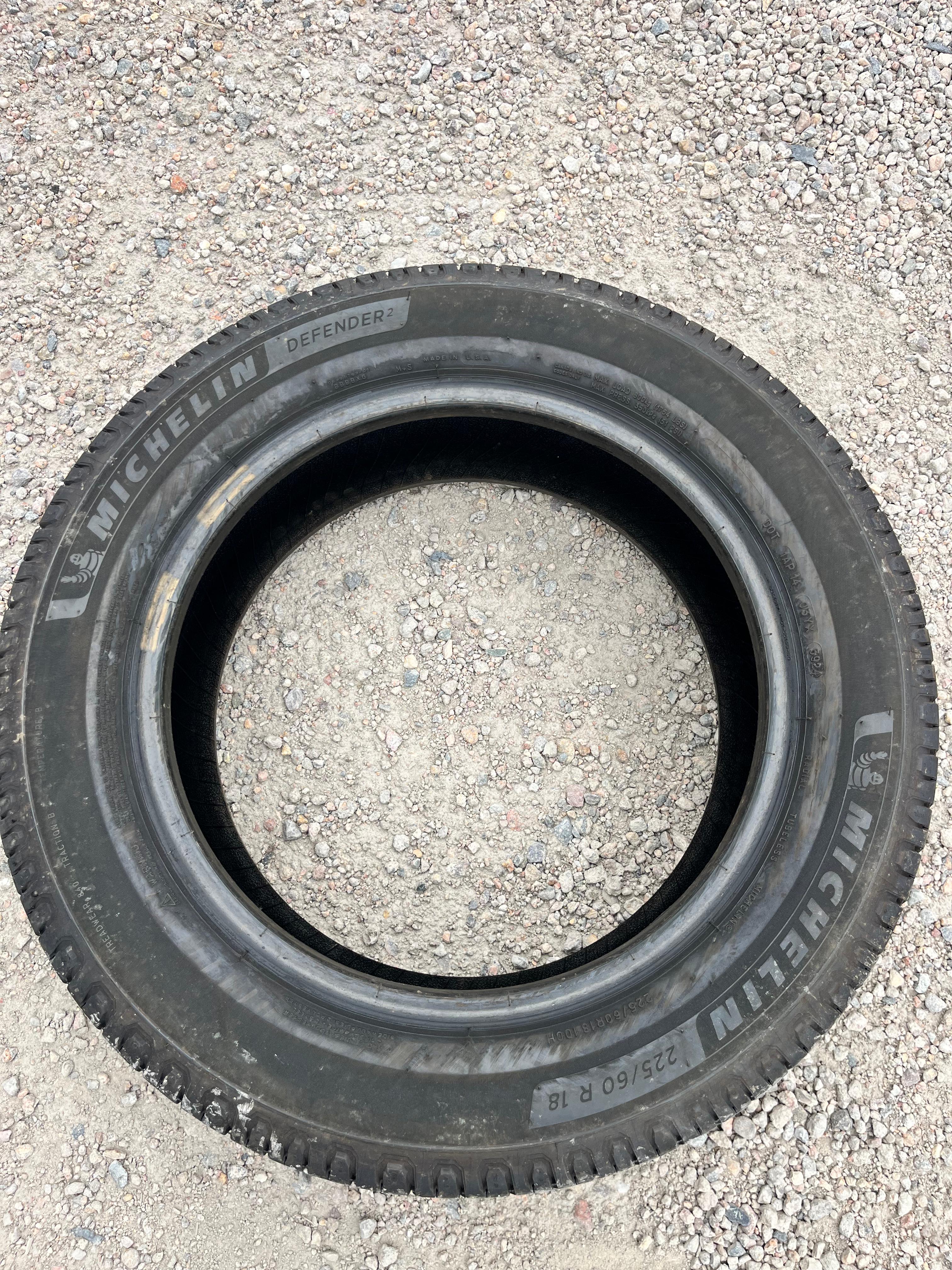 225/60R18 Set (4 Used Tires) Michelin Defender