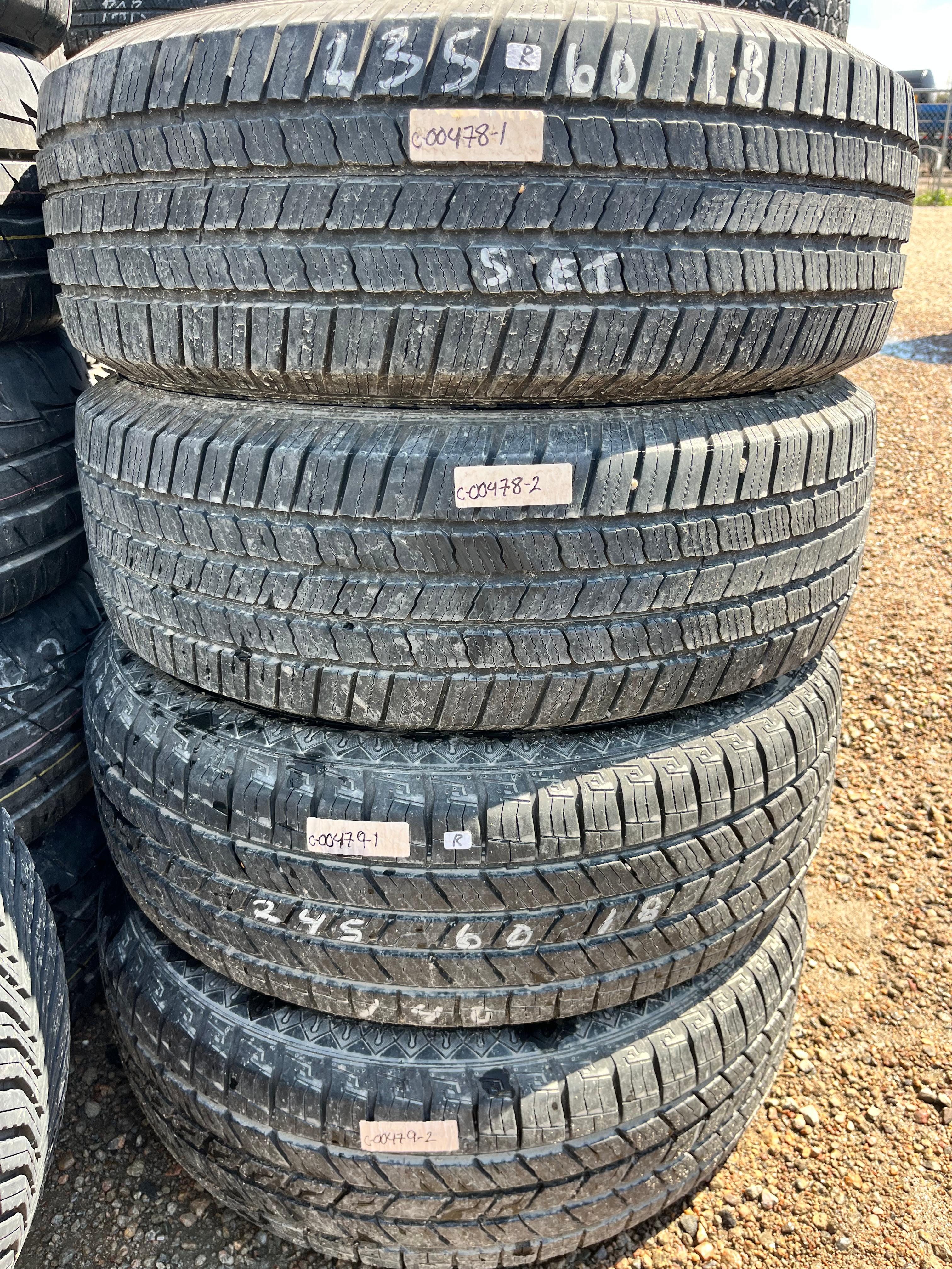 235/60R18 Pair (2 Used Tires) Michelin XLT