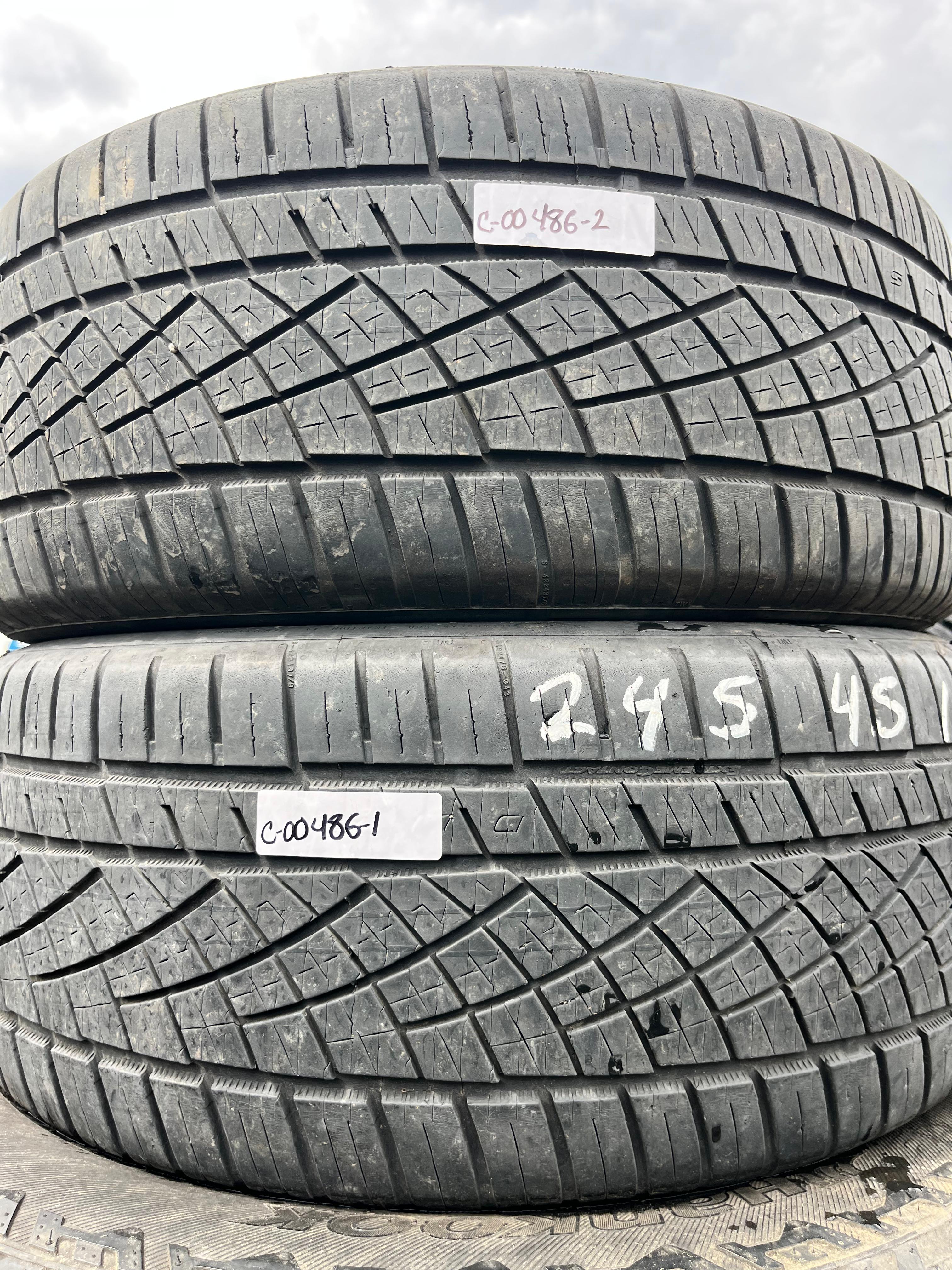 245/45ZR18 Pair (2 Used Tires) Continental Extreme Contact